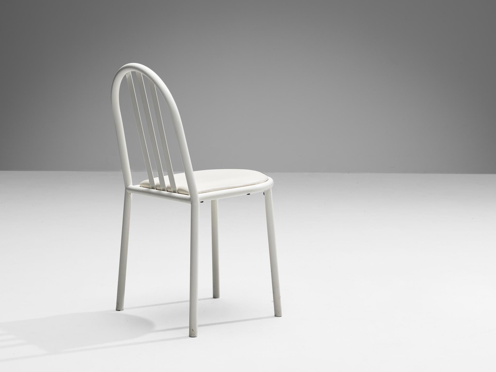 Set of Twelve White Tubular Steel Chairs by Robert Mallet Stevens For Sale 1