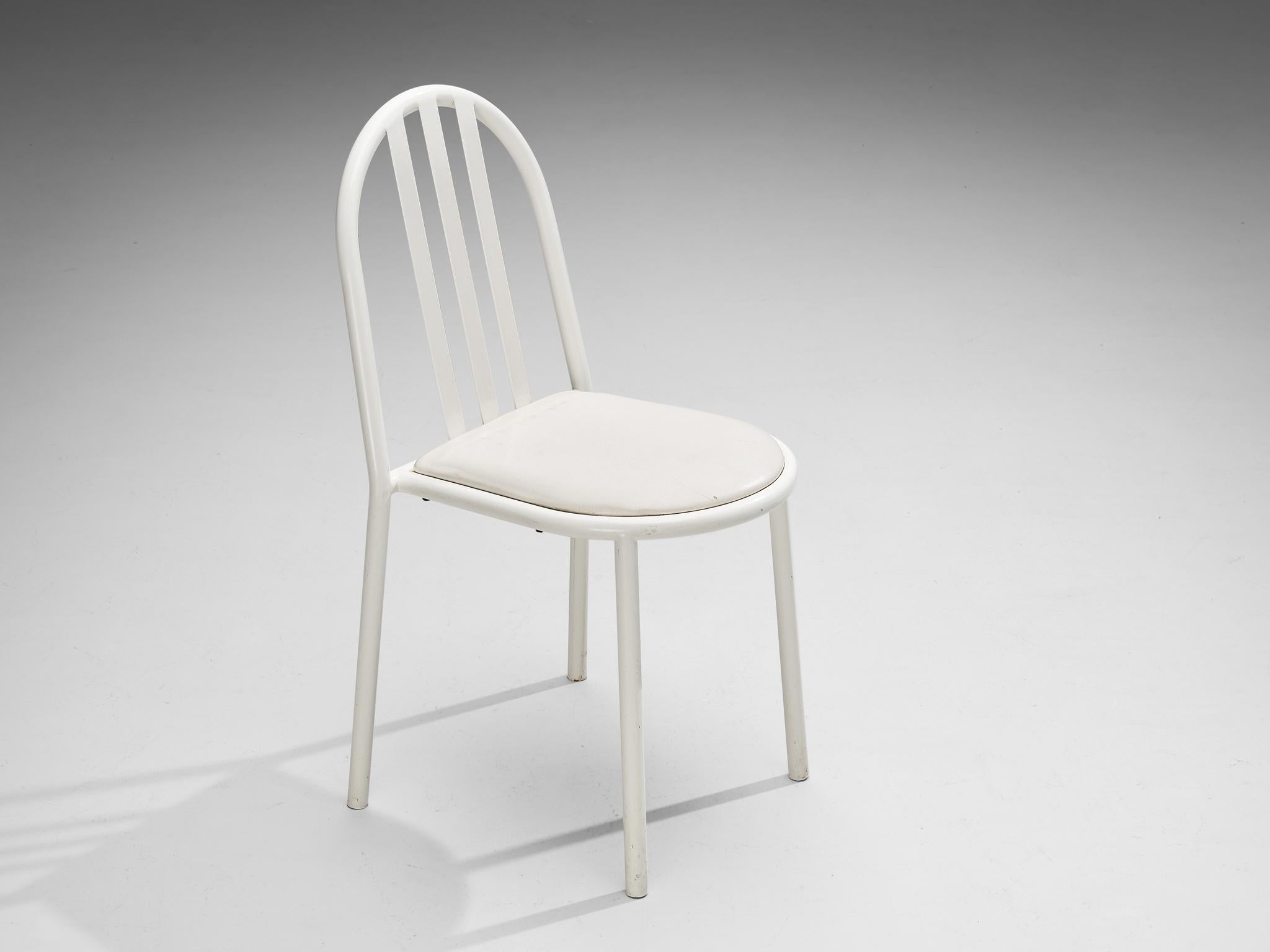 Set of Twelve White Tubular Steel Chairs by Robert Mallet Stevens For Sale 2