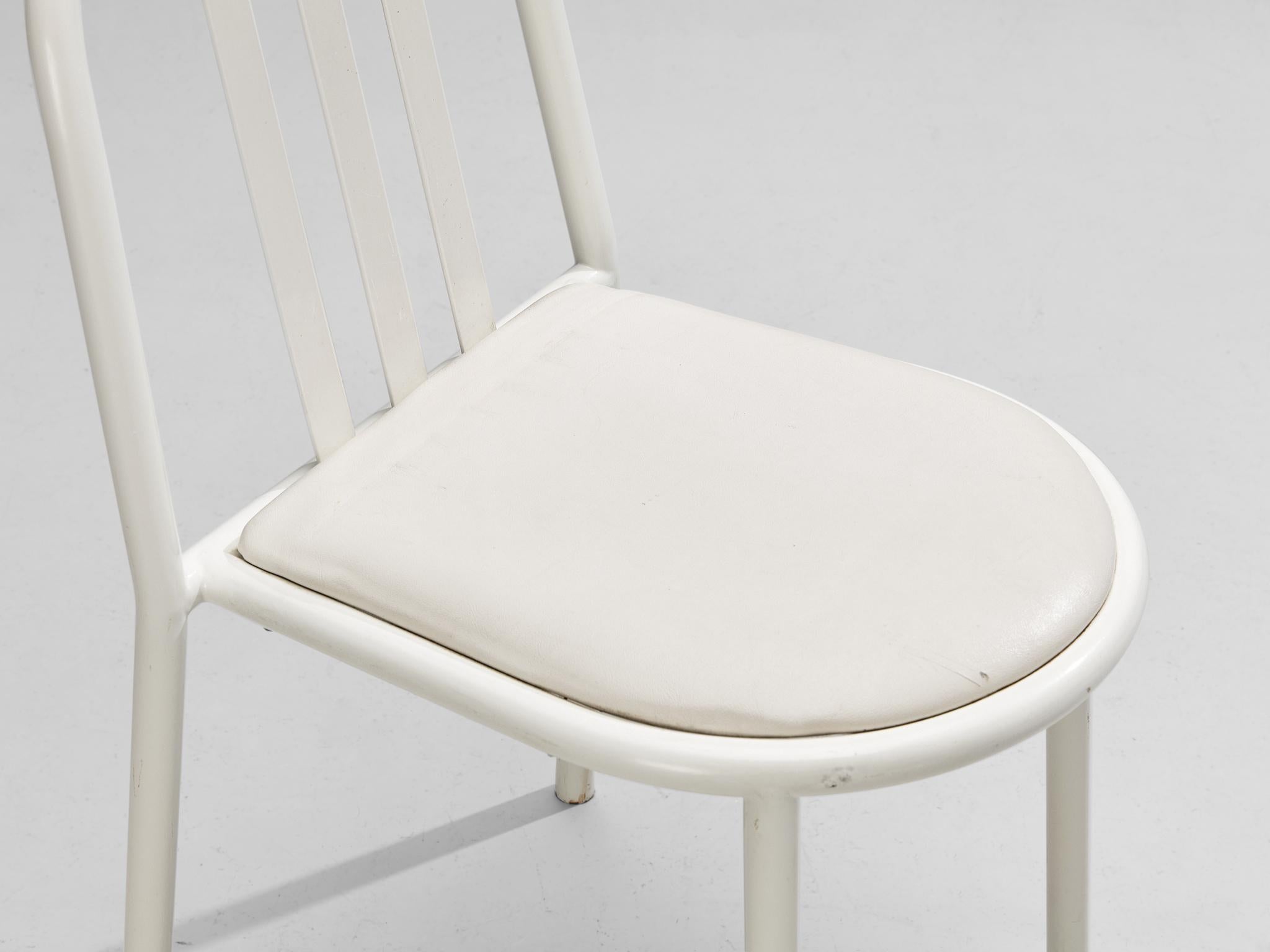 Set of Twelve White Tubular Steel Chairs by Robert Mallet Stevens For Sale 3