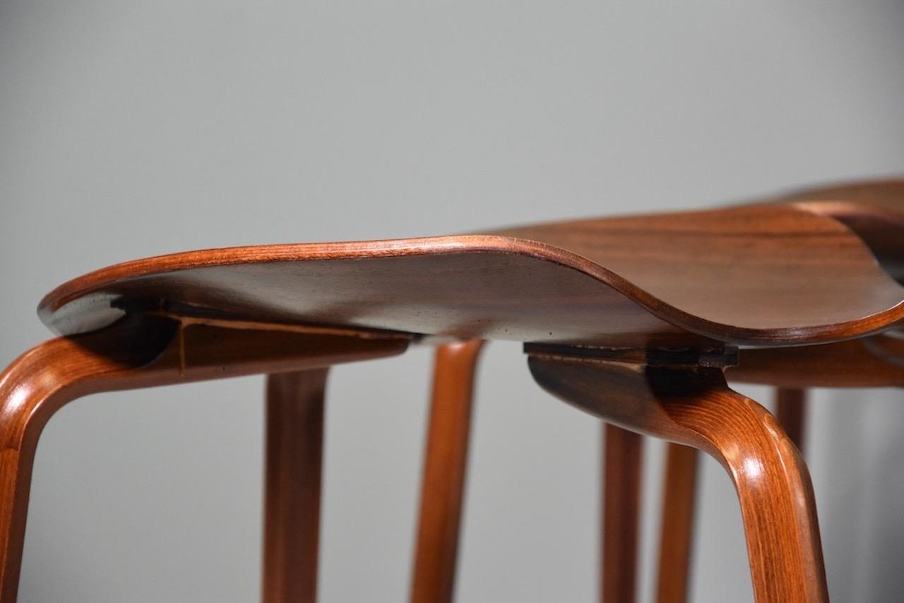 Set of Twelve Wooden Chairs Model Grand Prix by Arne Jacobsen for Fritz Hansen For Sale 2