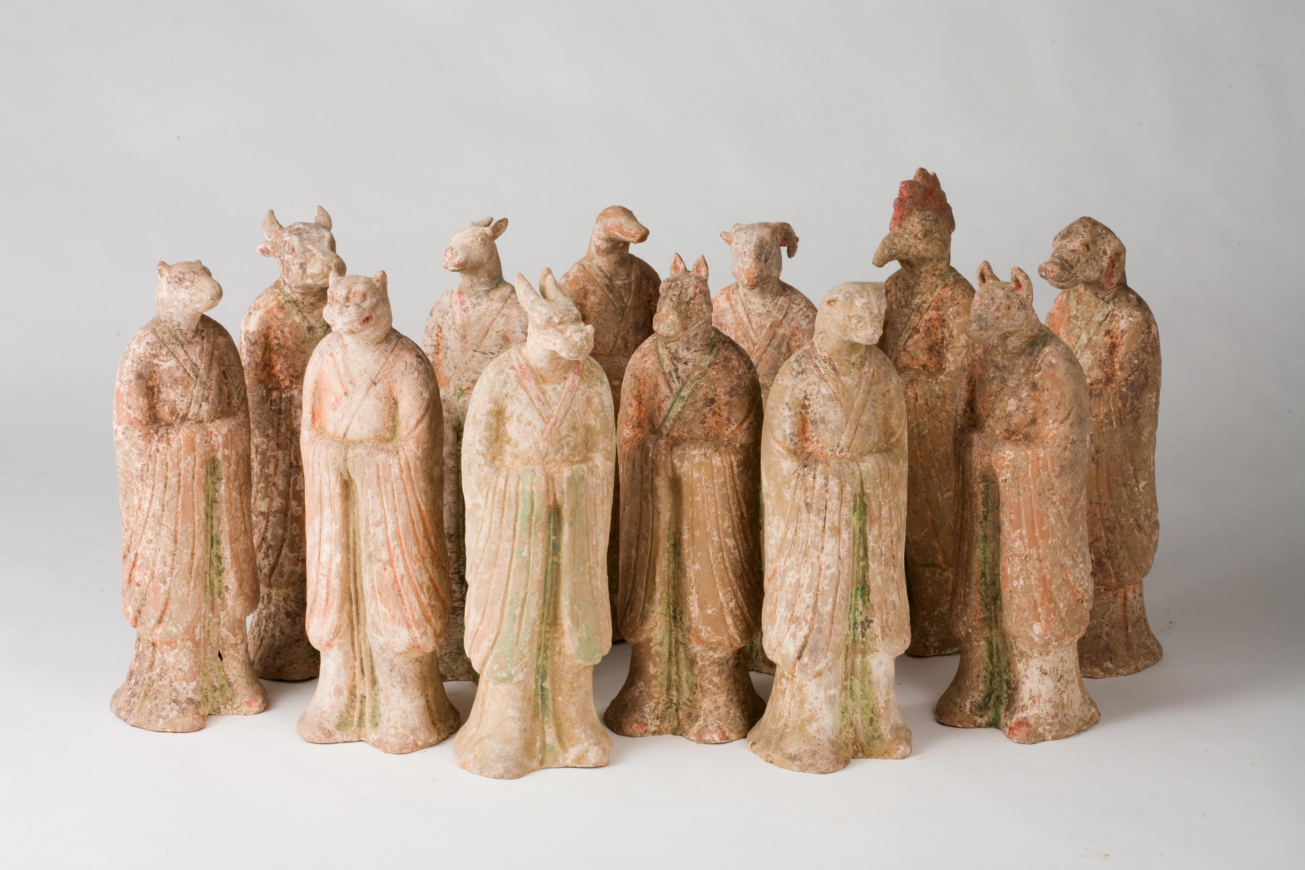 Set of Twelve Zodiac Animal Figures, Tang Dynasty For Sale 4