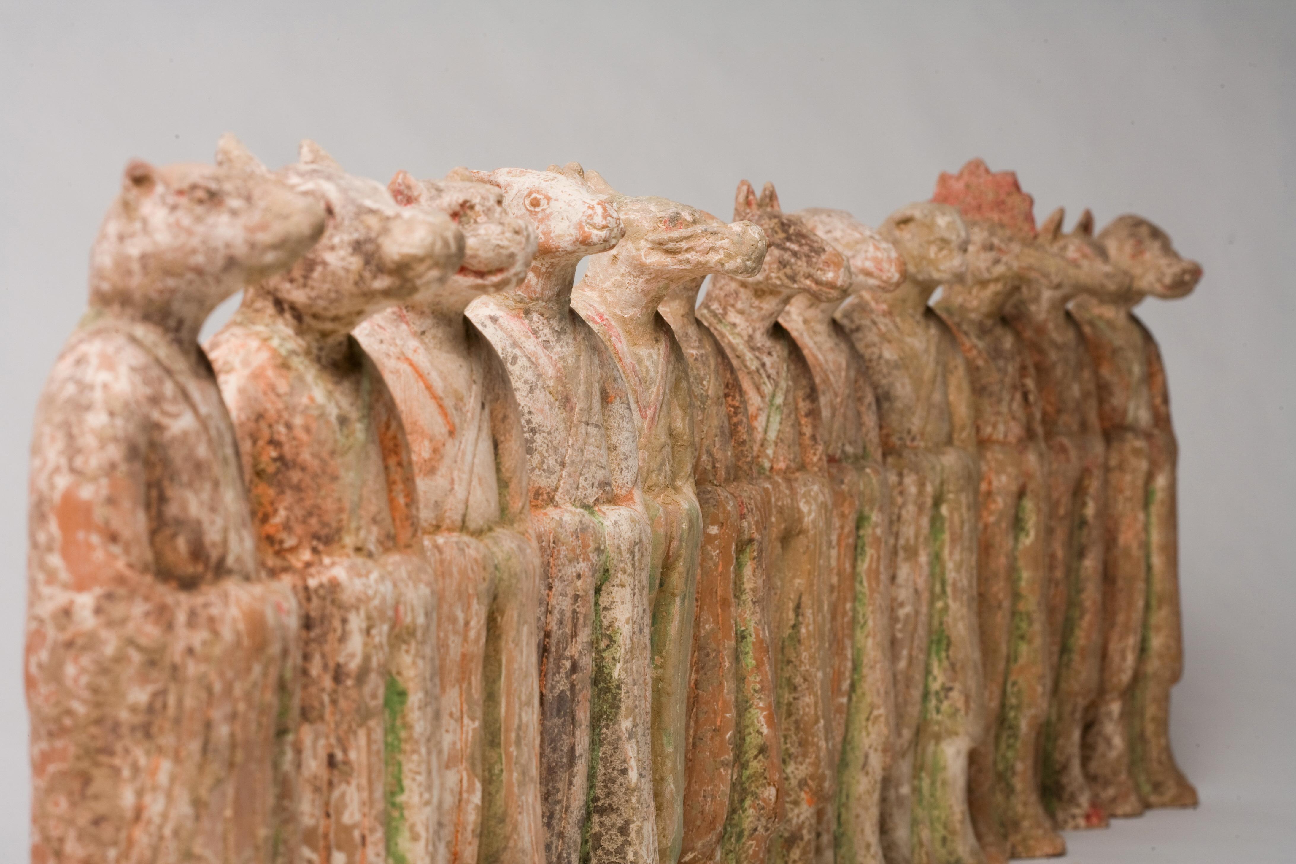 Set of Twelve Zodiac Animal Figures, Tang Dynasty For Sale 5