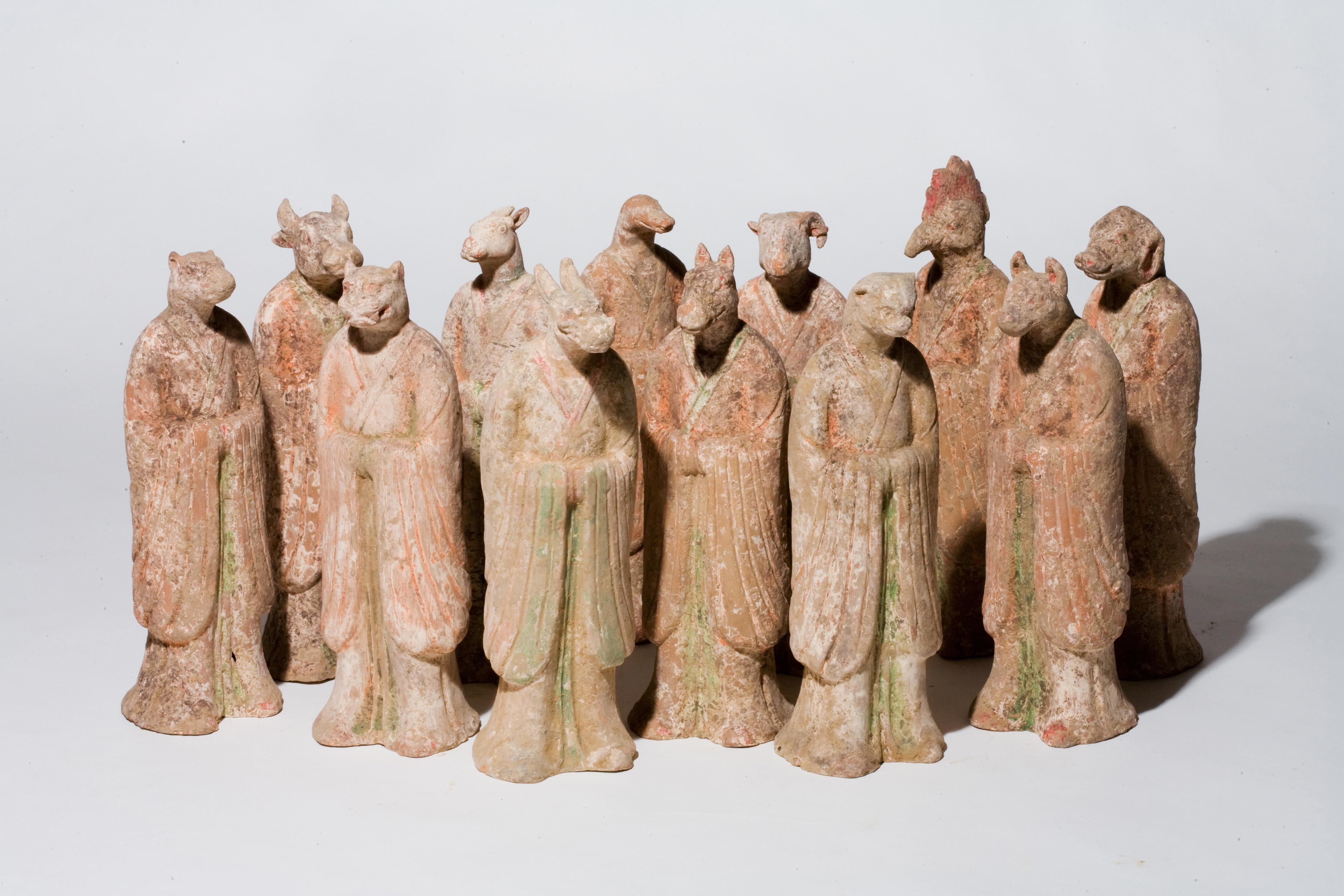 18th Century and Earlier Set of Twelve Zodiac Animal Figures, Tang Dynasty For Sale