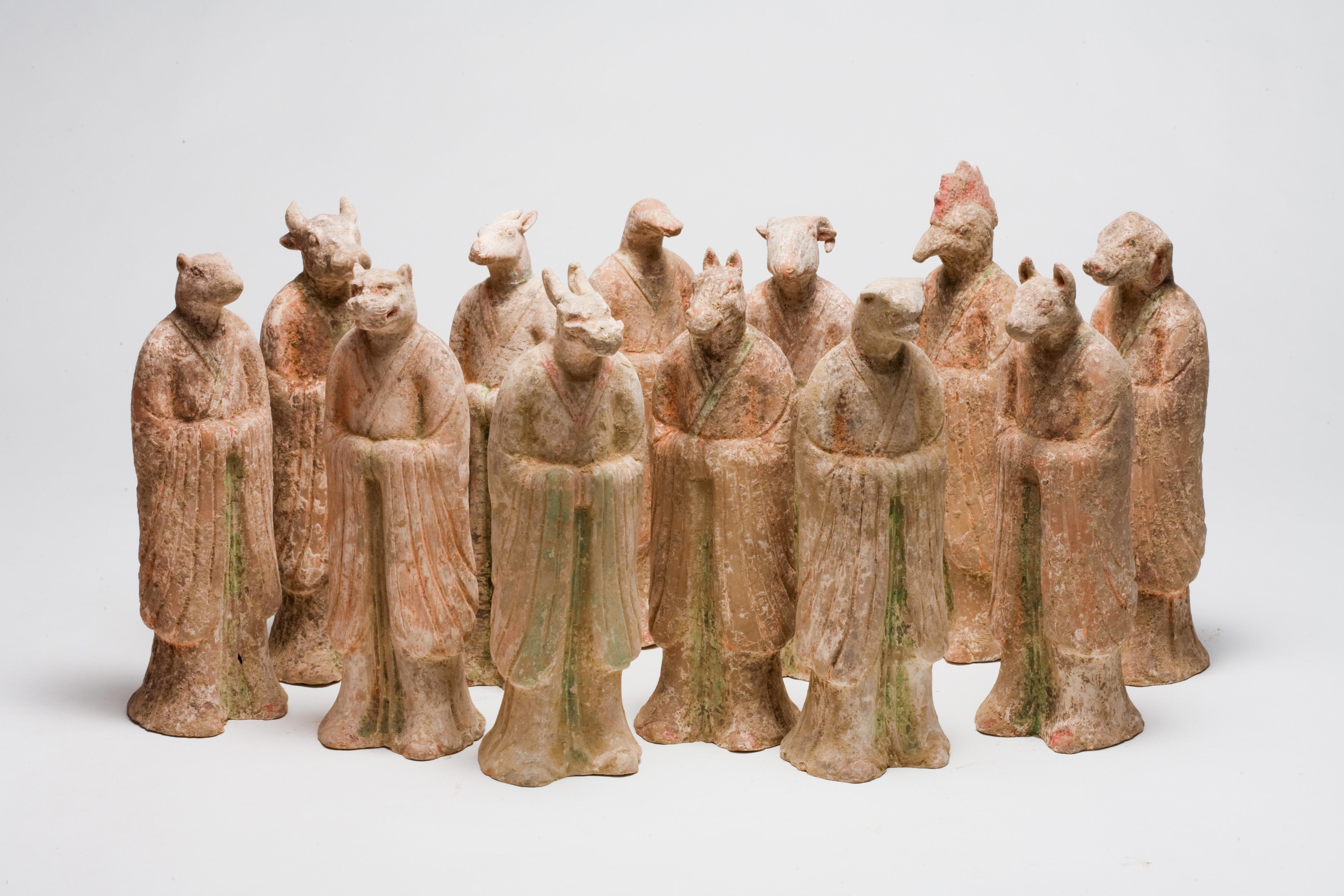 Set of Twelve Zodiac Animal Figures, Tang Dynasty For Sale 1