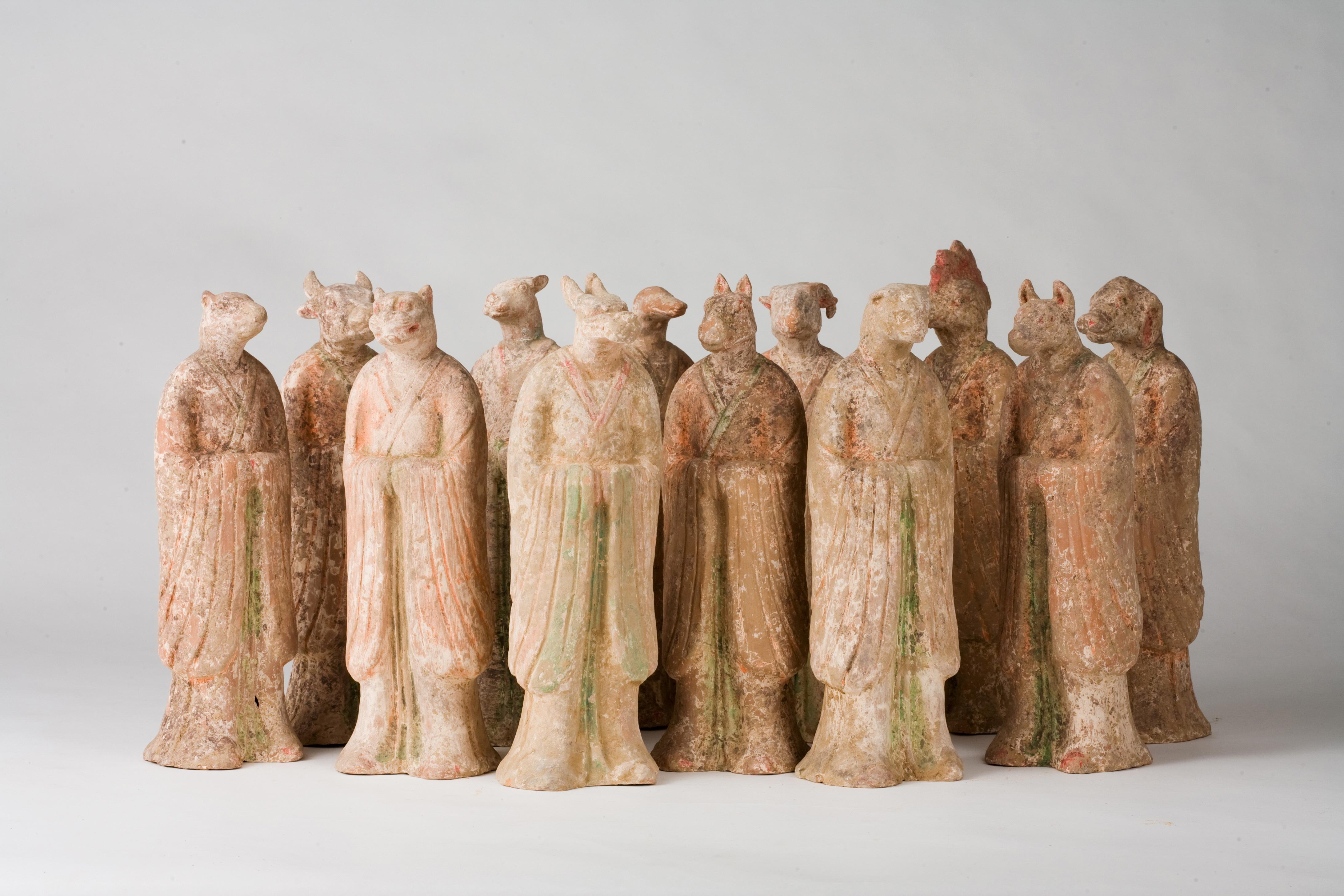 Set of Twelve Zodiac Animal Figures, Tang Dynasty For Sale 2