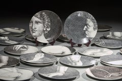 Set of Twenty Four Early Piero Fornasetti Adam and Eve Porcelain Plates