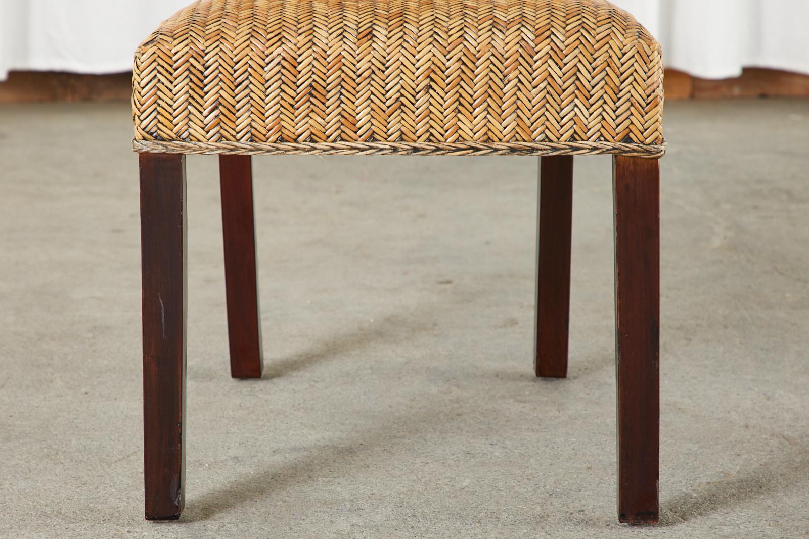Set of Twenty-Four Organic Modern Woven Rattan Dining Chairs 7