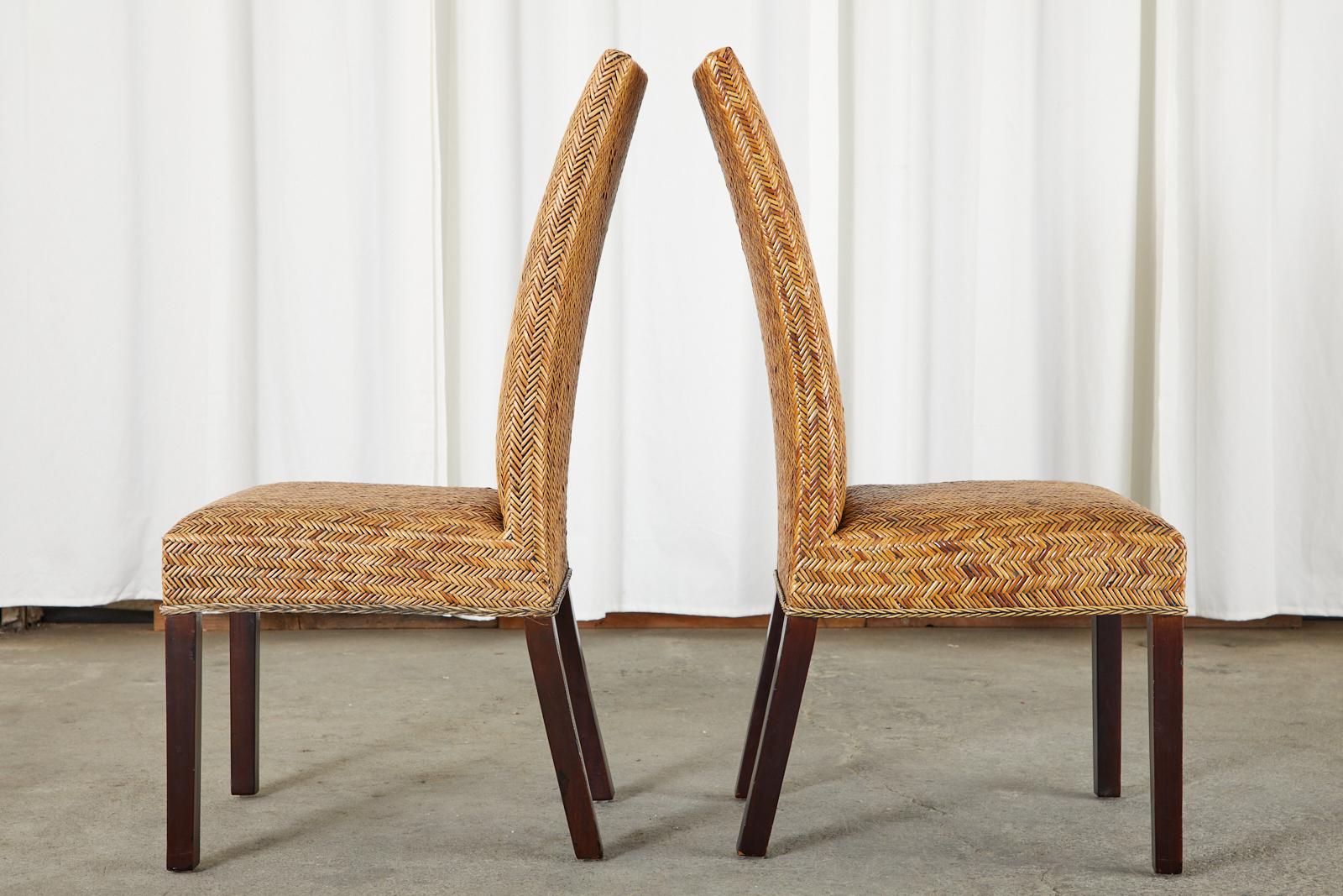 Set of Twenty-Four Organic Modern Woven Rattan Dining Chairs 3