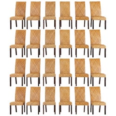 Set of Twenty-Four Organic Modern Woven Rattan Dining Chairs