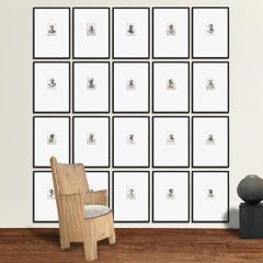 Set of Twenty Framed 19th Century French Portrait Etchings