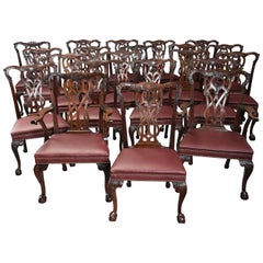 Set of Twenty One Late 19th Century Chippendale Style Mahogany Dining Chairs
