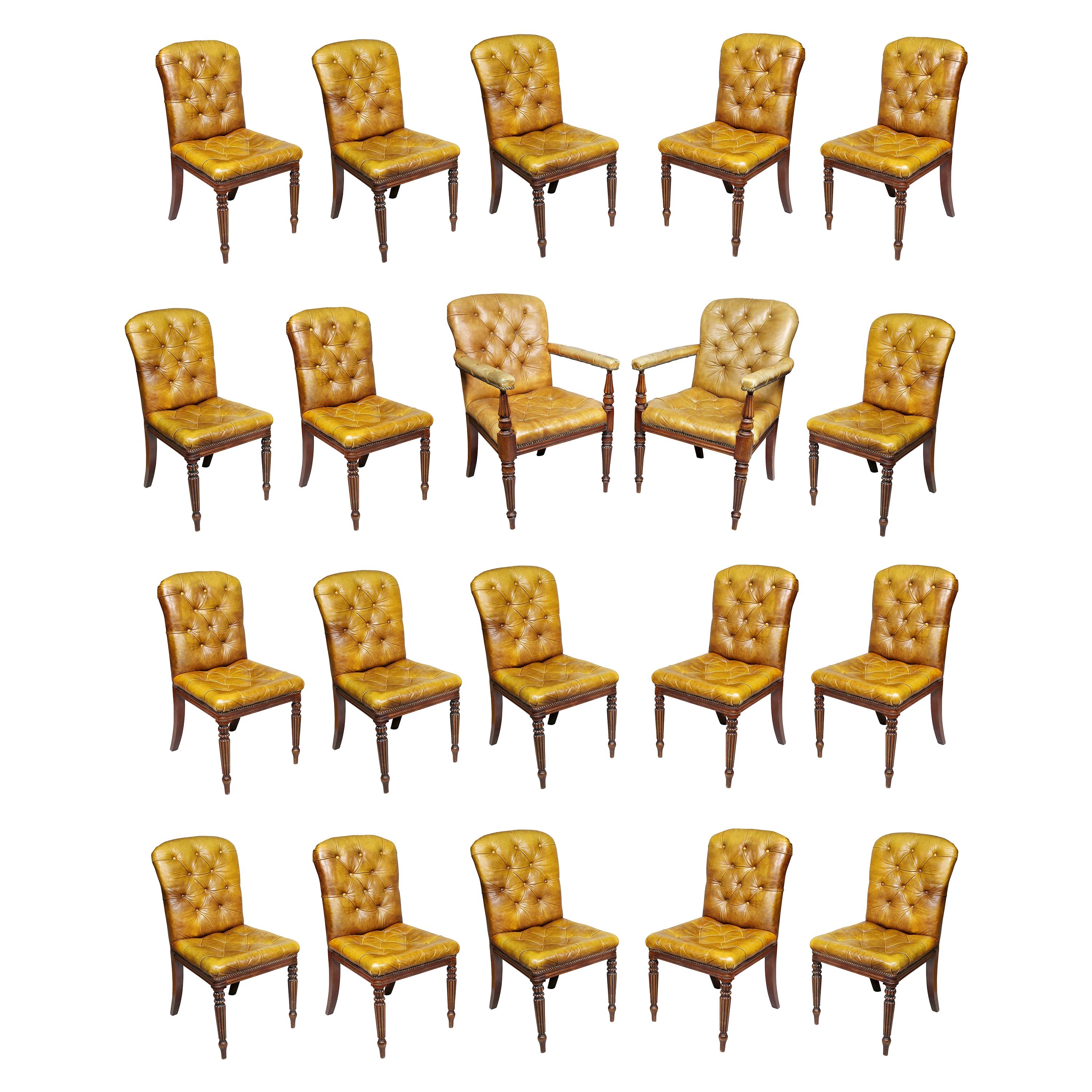 Set of Twenty Regency Style Mahogany Dining Room / Conference Room Chairs