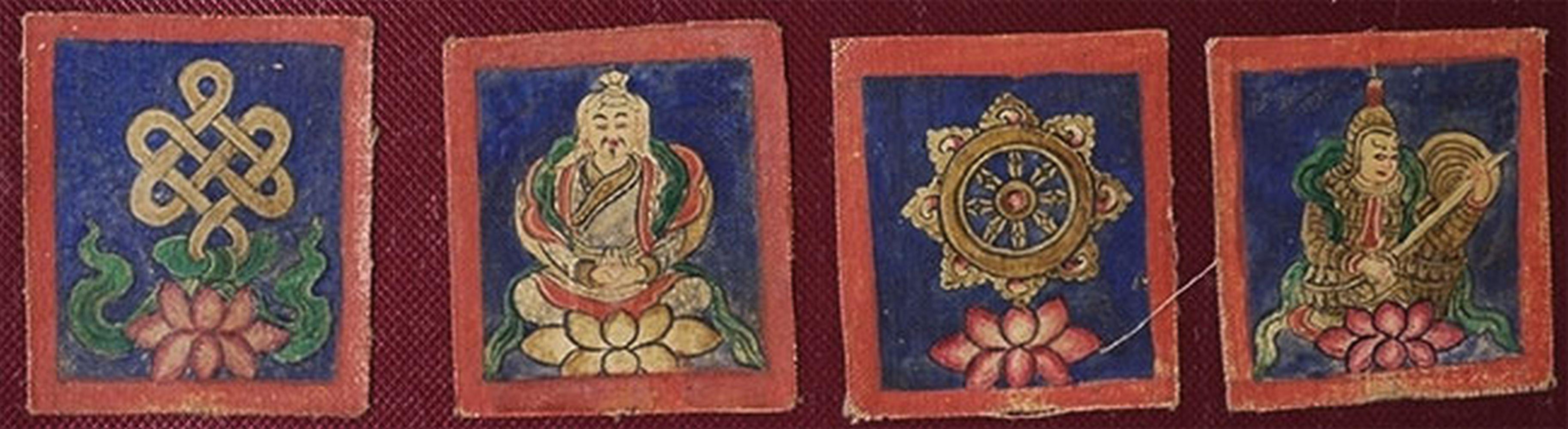 Set of Twenty Three Antique Tibetan or Mongolian Miniature Thangkas, 6662 5