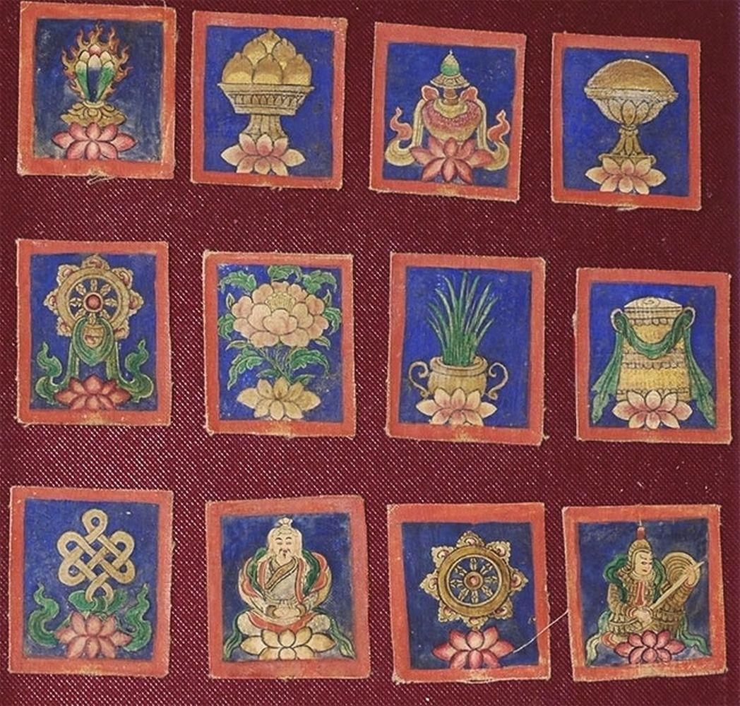 19th Century Set of Twenty Three Antique Tibetan or Mongolian Miniature Thangkas, 6662