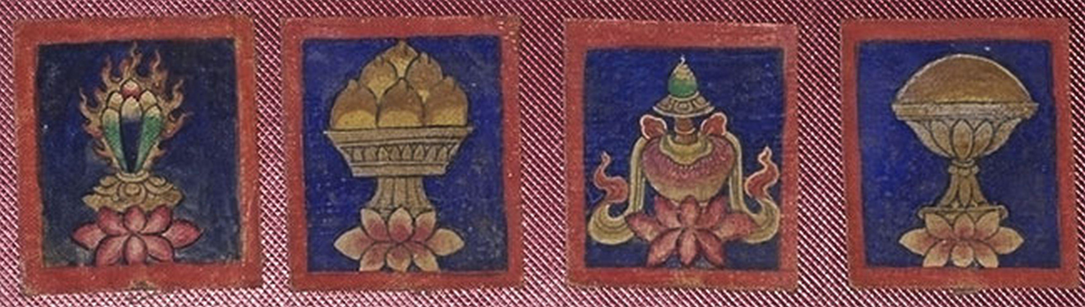 Set of Twenty Three Antique Tibetan or Mongolian Miniature Thangkas, 6662 3