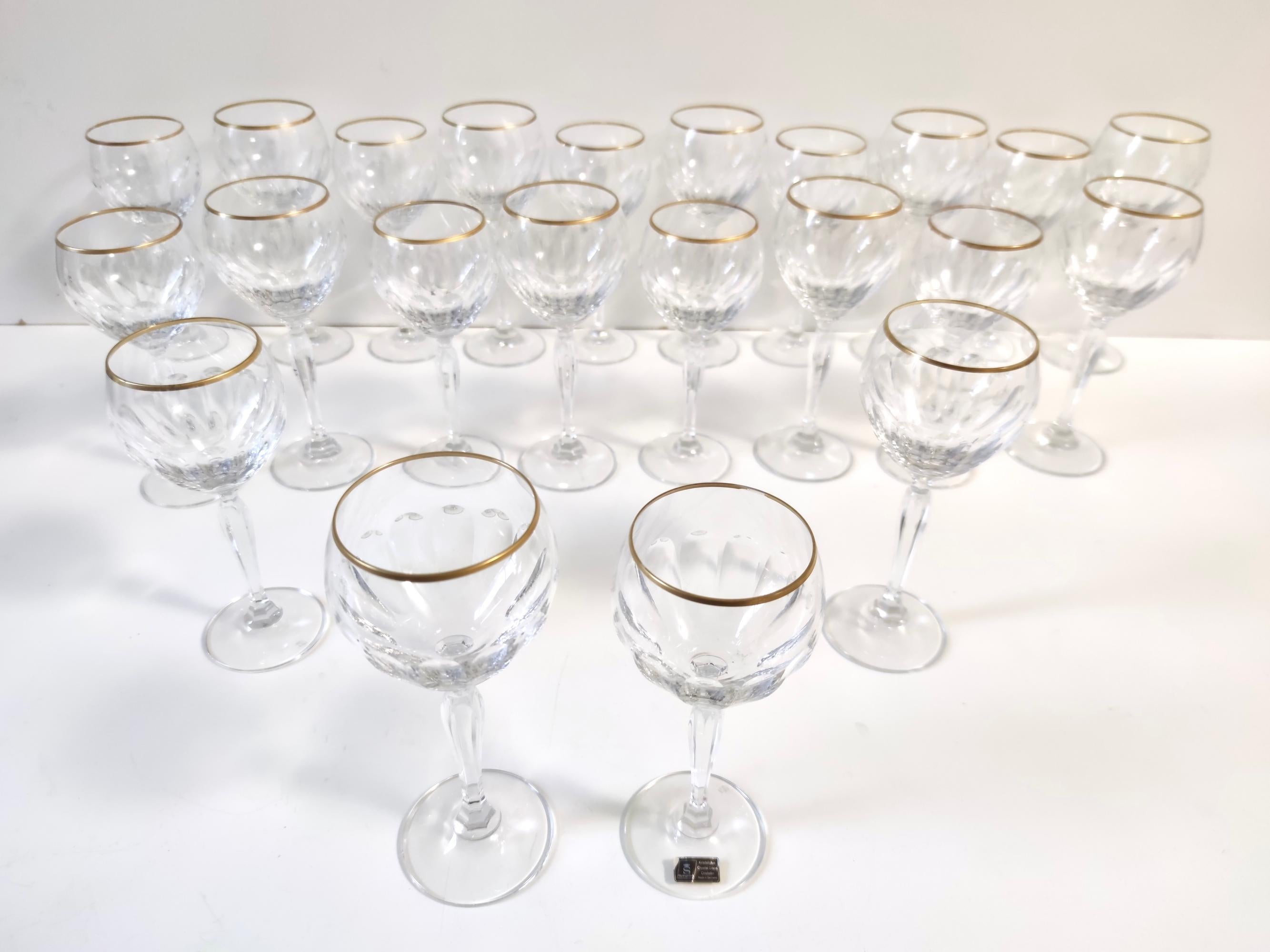 Post-Modern Set of Twenty-two Postmodern Crystal Drinking Glasses by Spiegelau, Germany For Sale