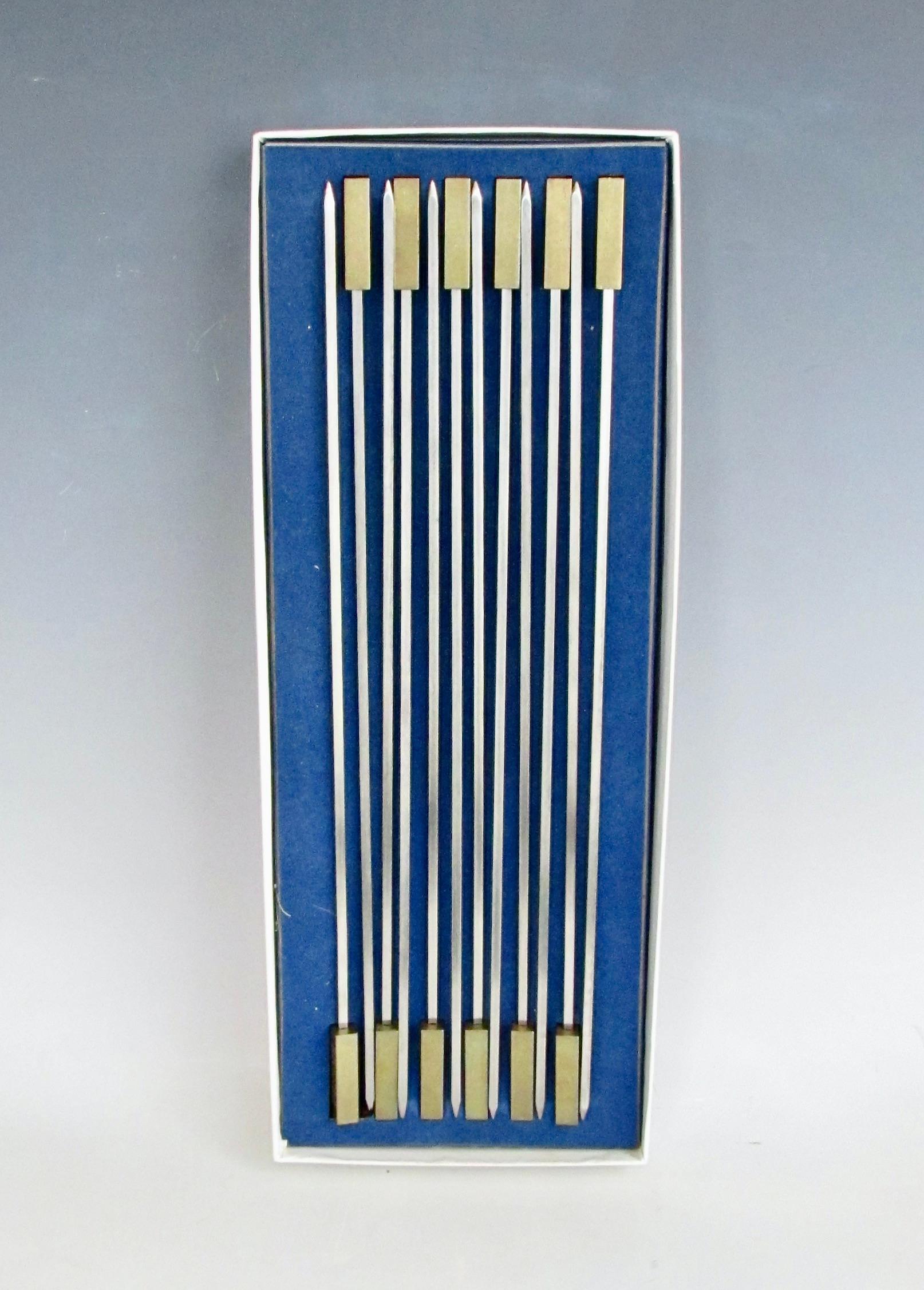 American Set of twleve brass with stainless steel 
