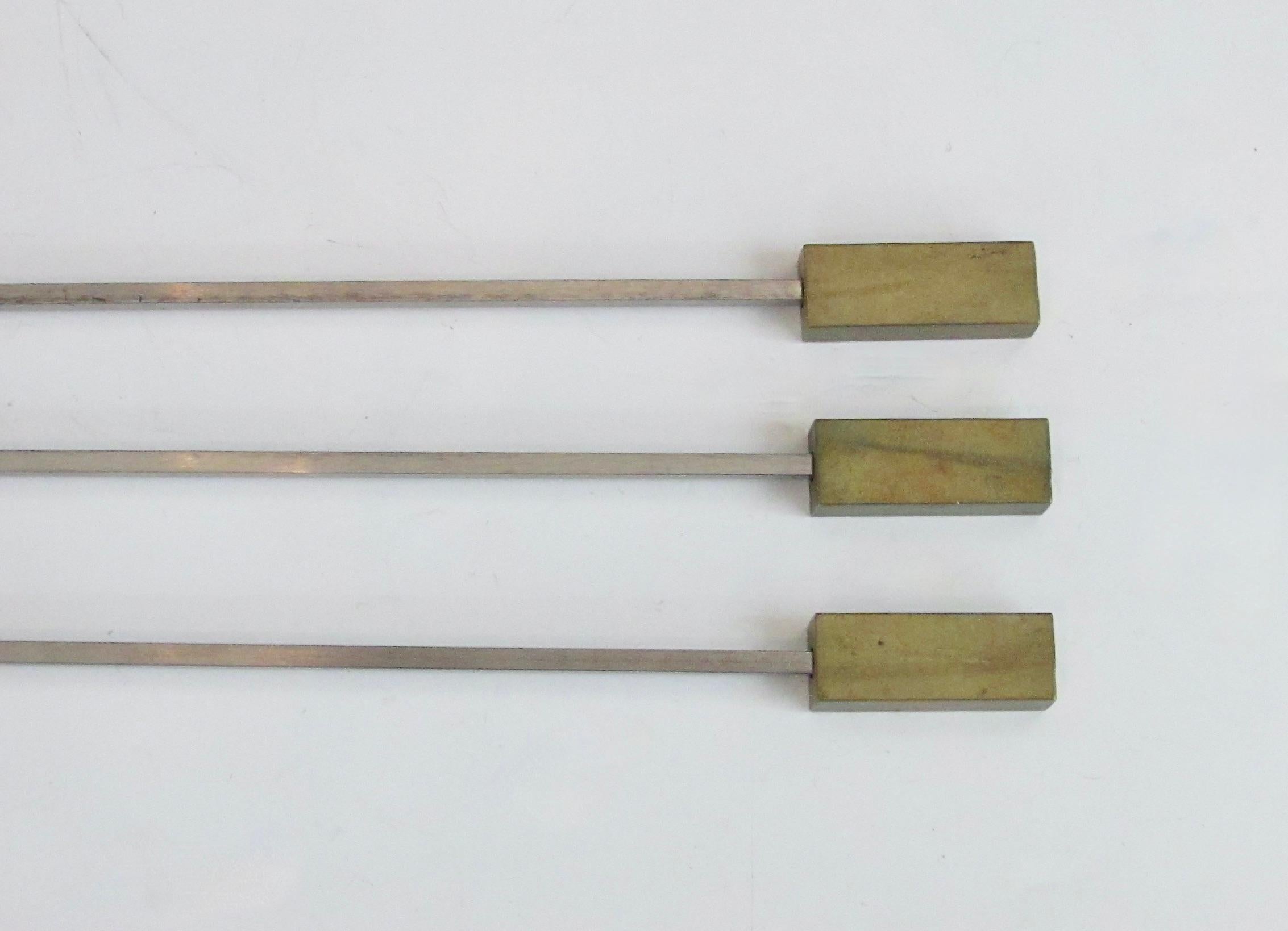 Set of twleve brass with stainless steel 