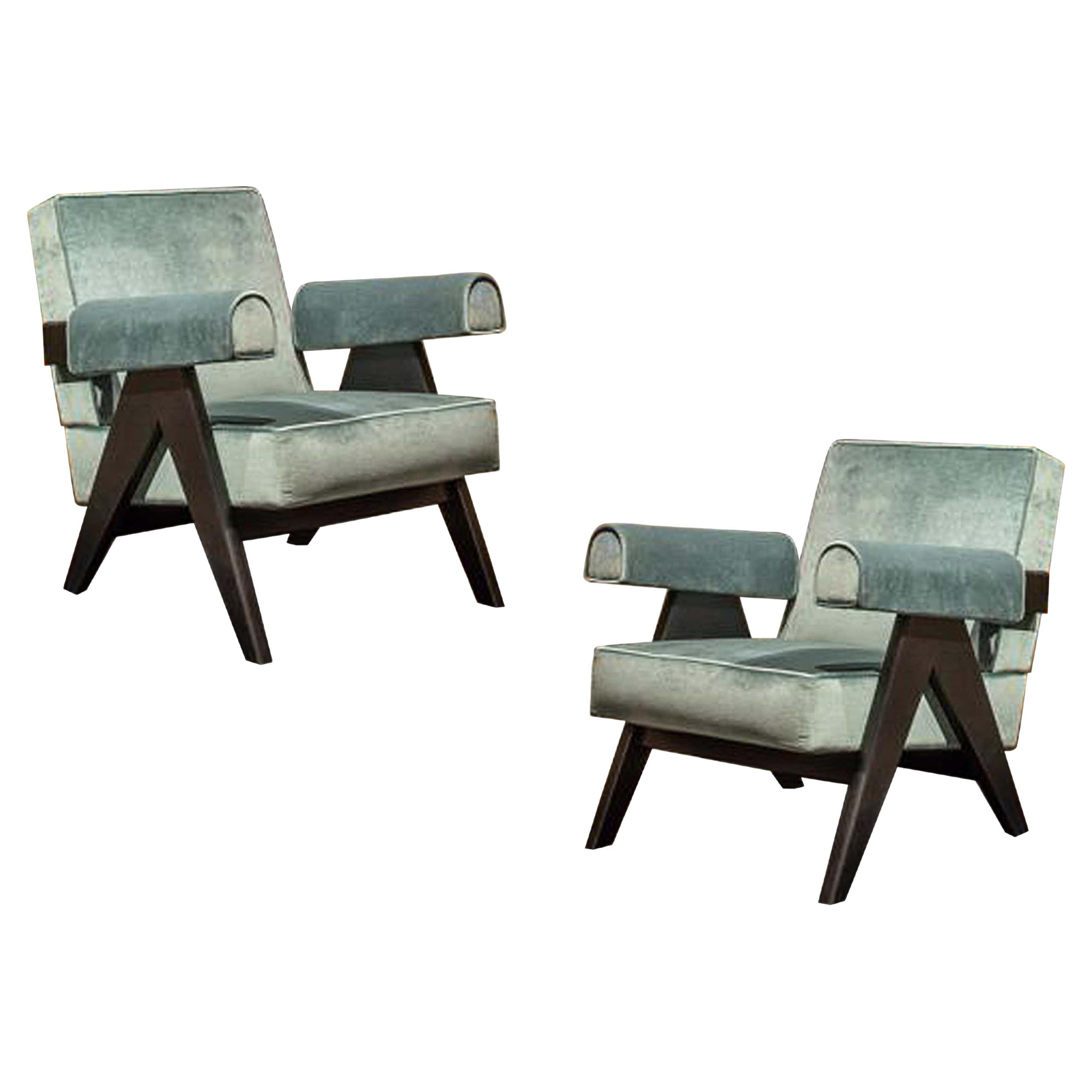 Set of Two 053 Capitol Complex Armchair by Pierre Jeanneret for Cassina For Sale