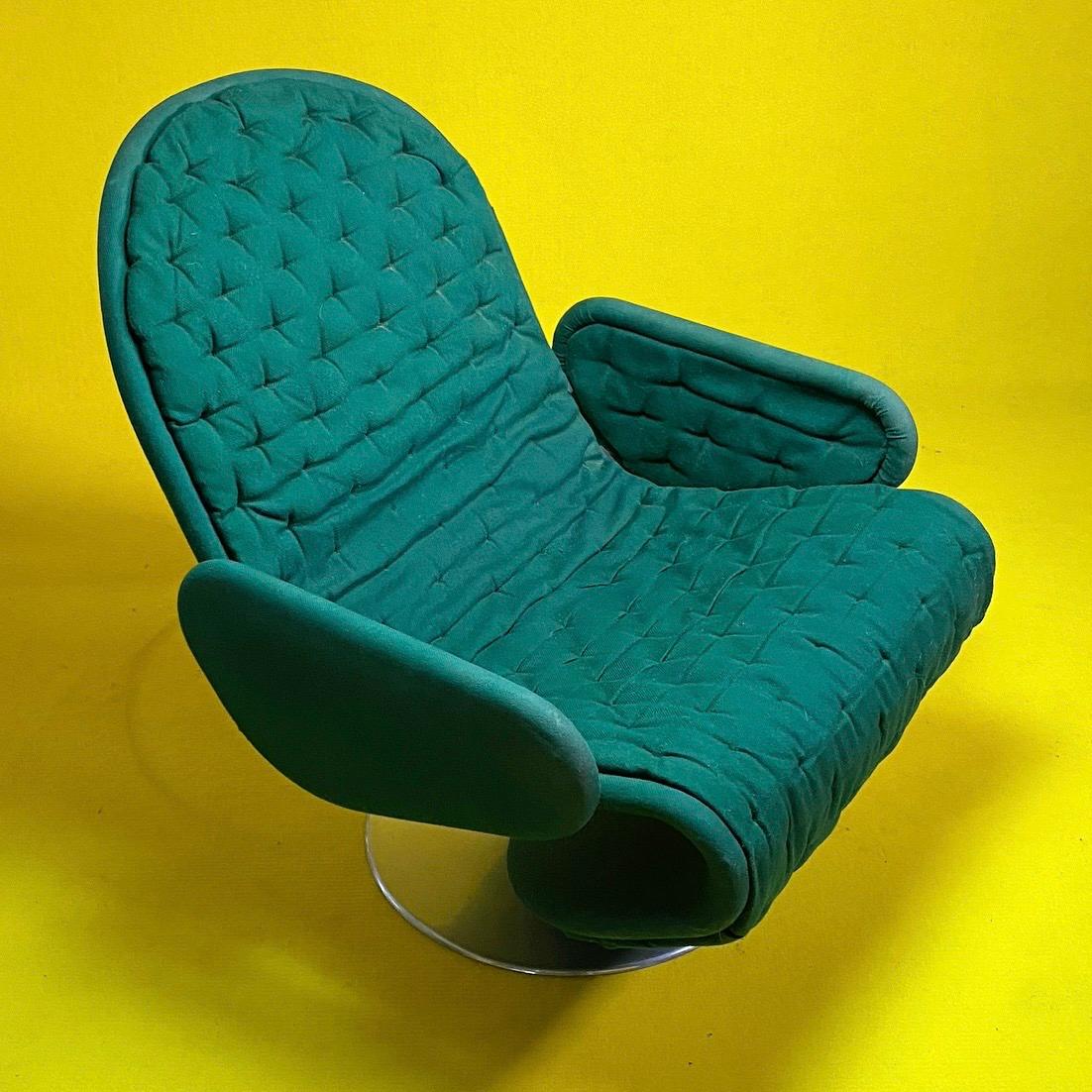 Danish Set of Two 1-2-3 Deluxe Armrest Chairs by Verner Panton for Fritz Hansen, 1970s For Sale