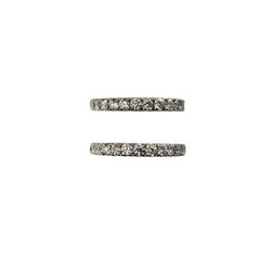 Set of Two 14 Karat White Gold Diamond Wedding Bands Size 5.75 #20865