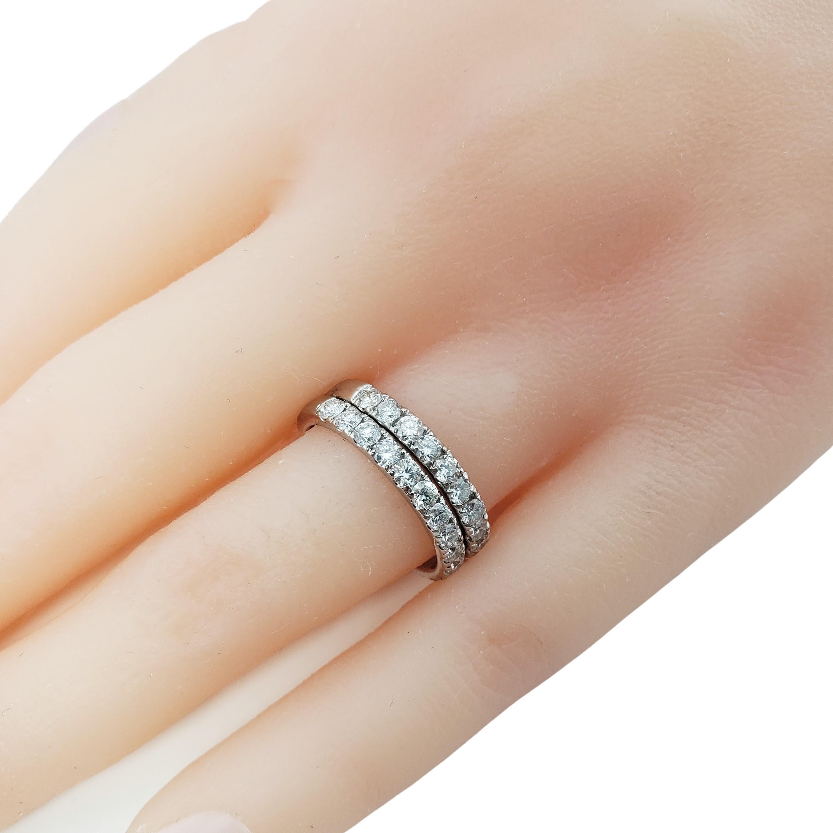 Set of Two 14 Karat White Gold Diamond Wedding Bands Size 5.75 #20865 For Sale 3