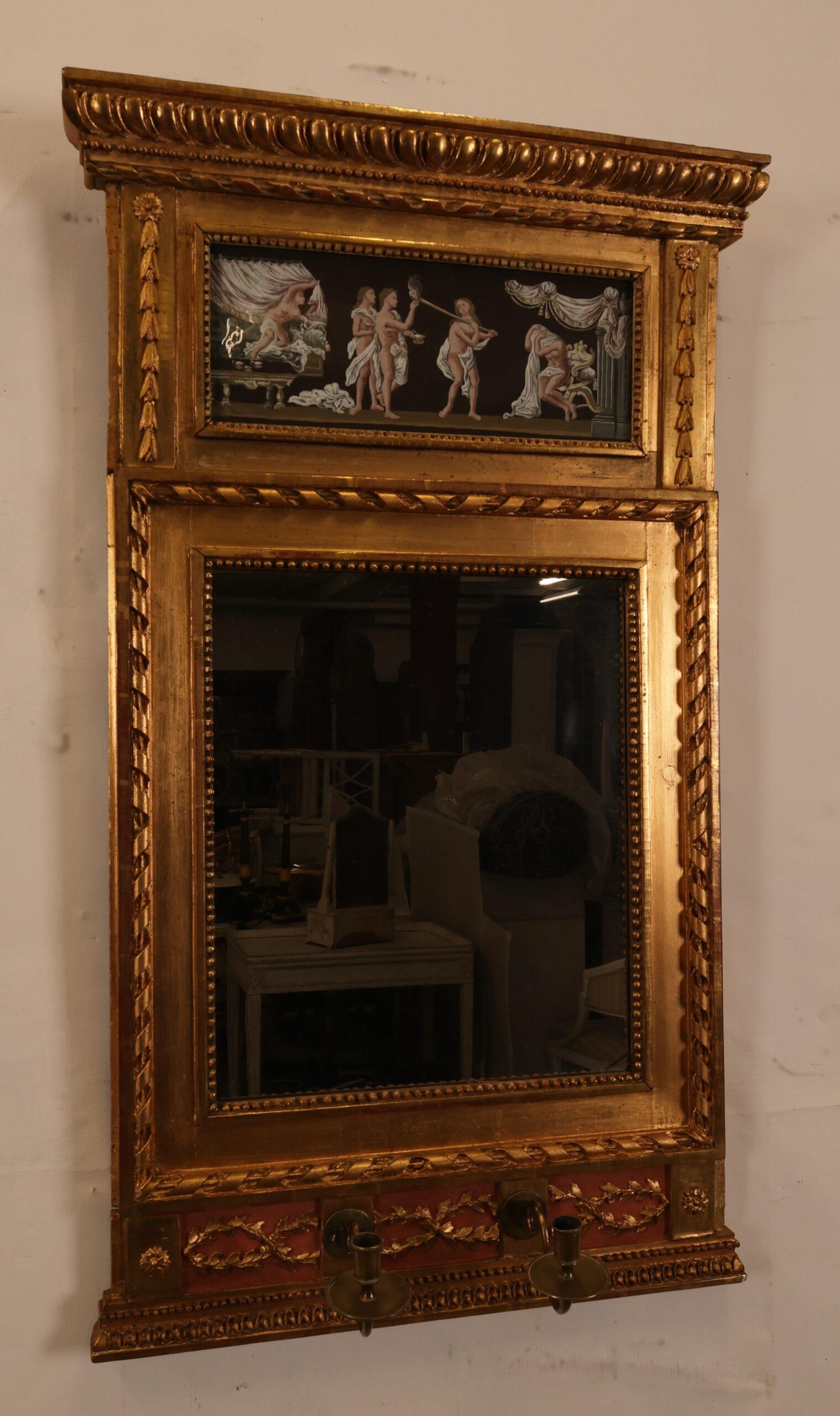 Pair of 1790 Gustavian Mirror Wall Sconces in vendita 5