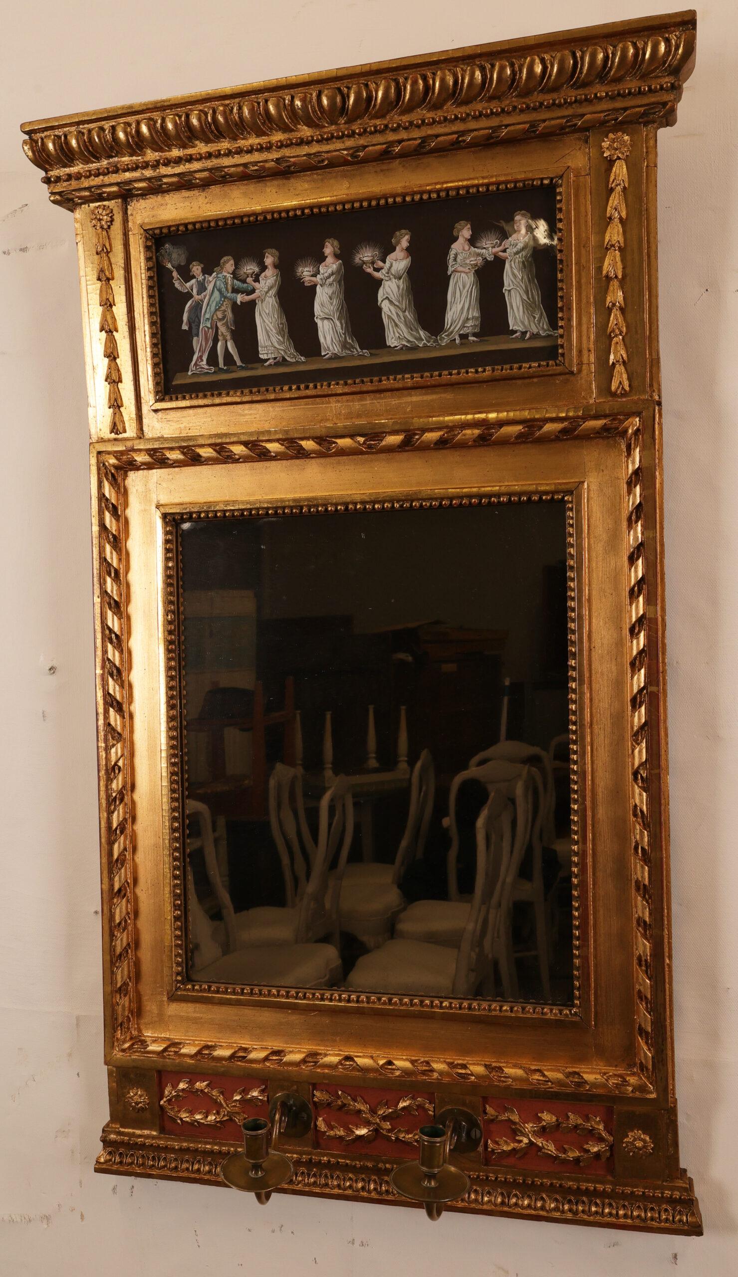 Pair of 1790 Gustavian Mirror Wall Sconces in vendita 6