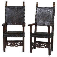 Antique Set of Two 17th Century Spanish Chairs