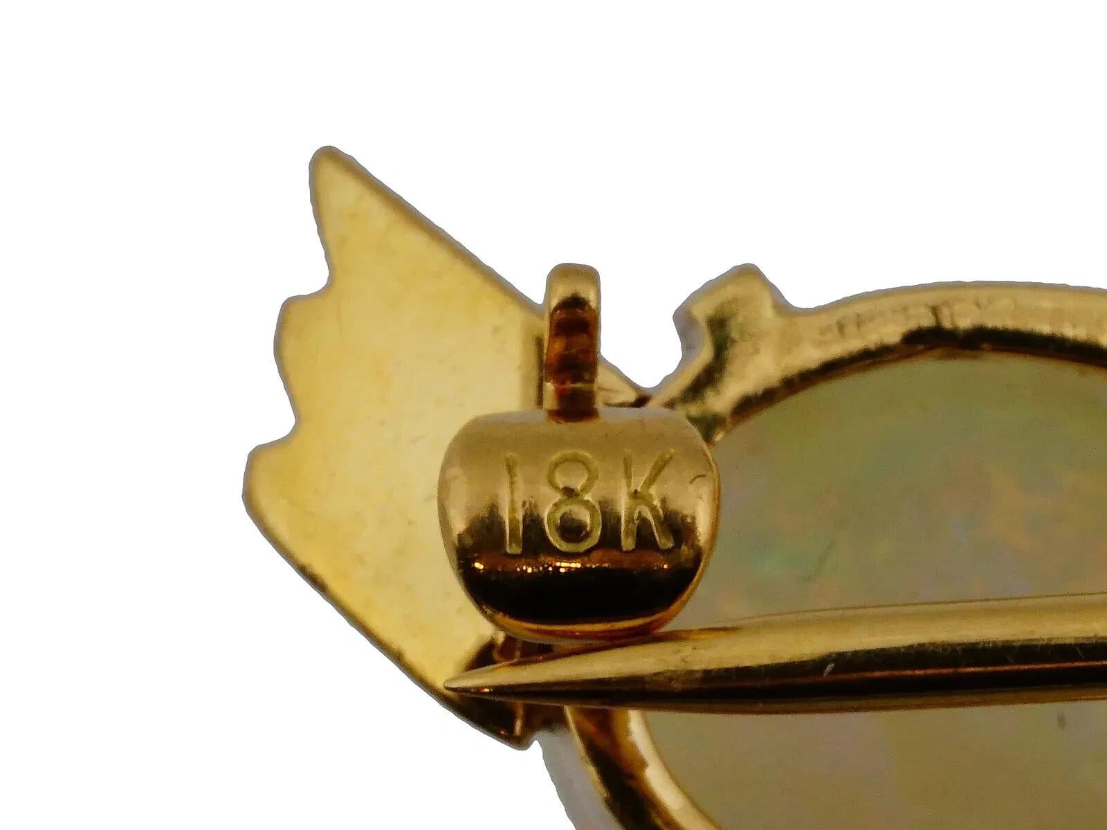 Juego De Dos Broches De Joyería Familia De Patos De Oro De 18K Con Ópalos en Bueno estado para la venta en New York, NY