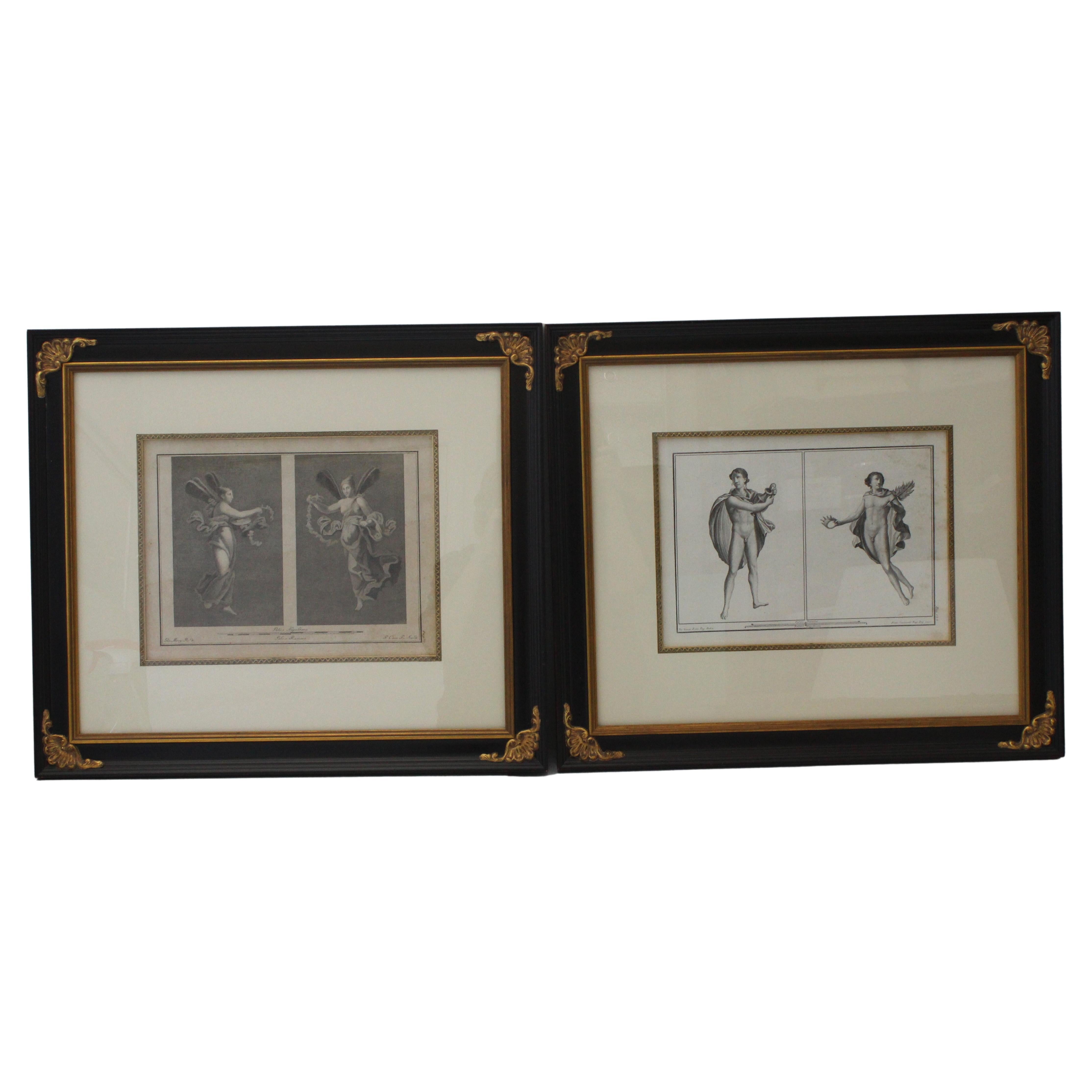 Thsi stylish and chic set of two framed engraving date to the 18th century and were created by Francesco Cepparoli and Giovani Morghen. 

Note: Overall dimensions are 21 5/8