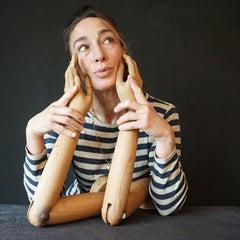 Set of Two 1900s French Articulated Life-Size Natural Wooden Mannequin's Arms