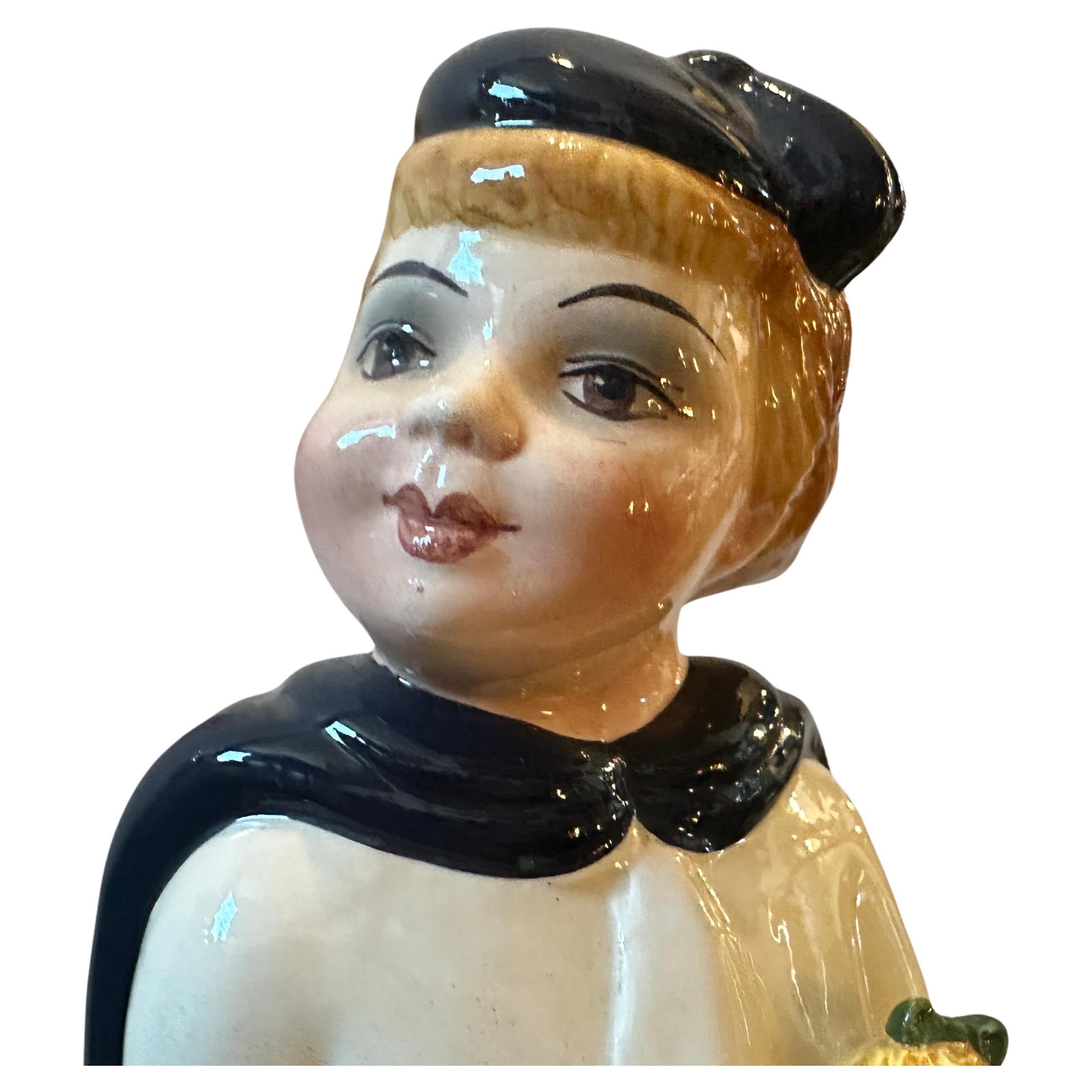 Art Déco Set di due ceramiche italiane Art Deco anni '30 Balilla e Giovane Italiana di Zen