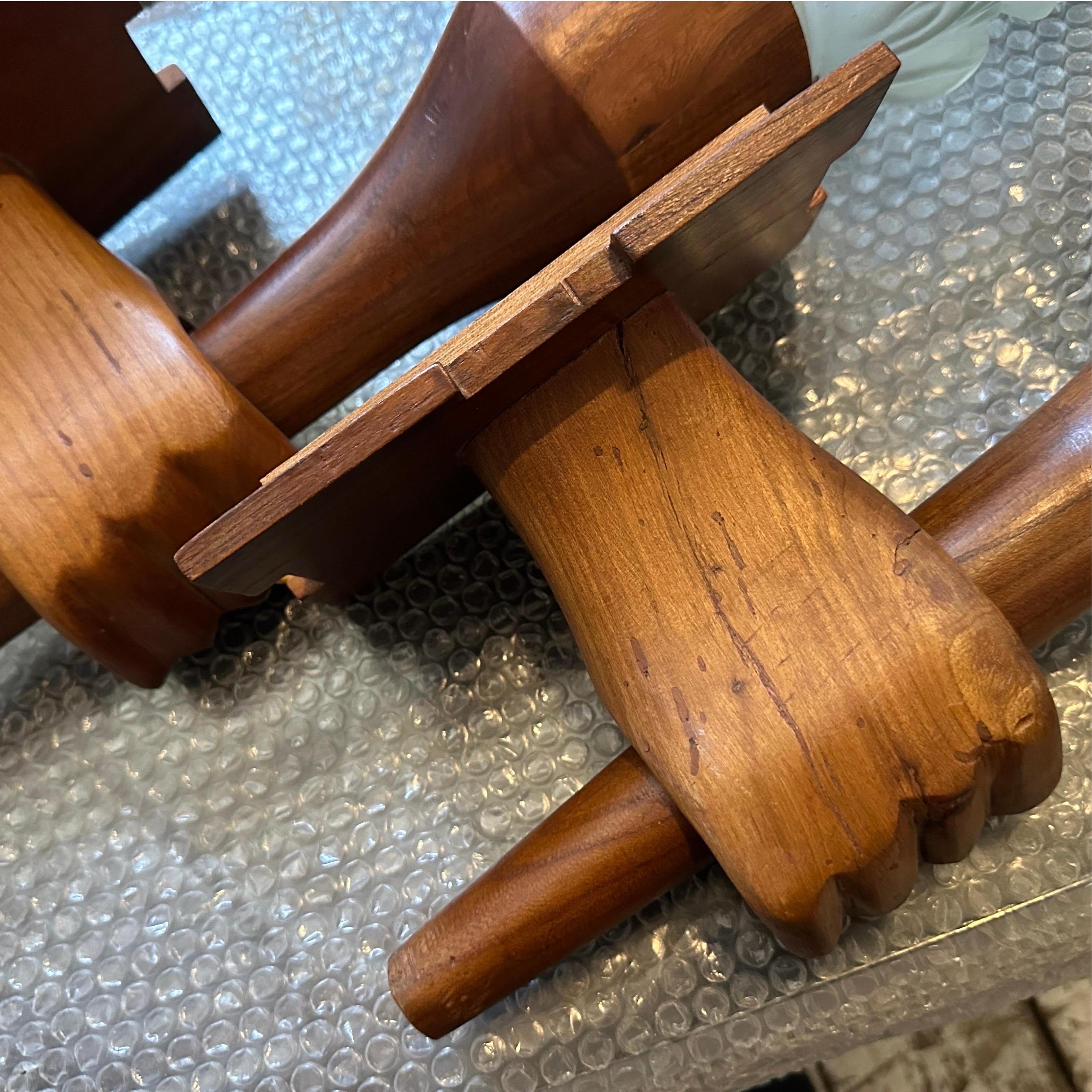 Satz von zwei 1940er Art Deco Holz und Glas Italienisch Wandleuchten im Angebot 13