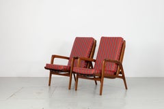 Ensemble de deux fauteuils des années 1950 avec dossier réglable, Italie années 1950
