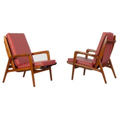 Ensemble de deux fauteuils des années 1950 avec dossier réglable, Italie années 1950
