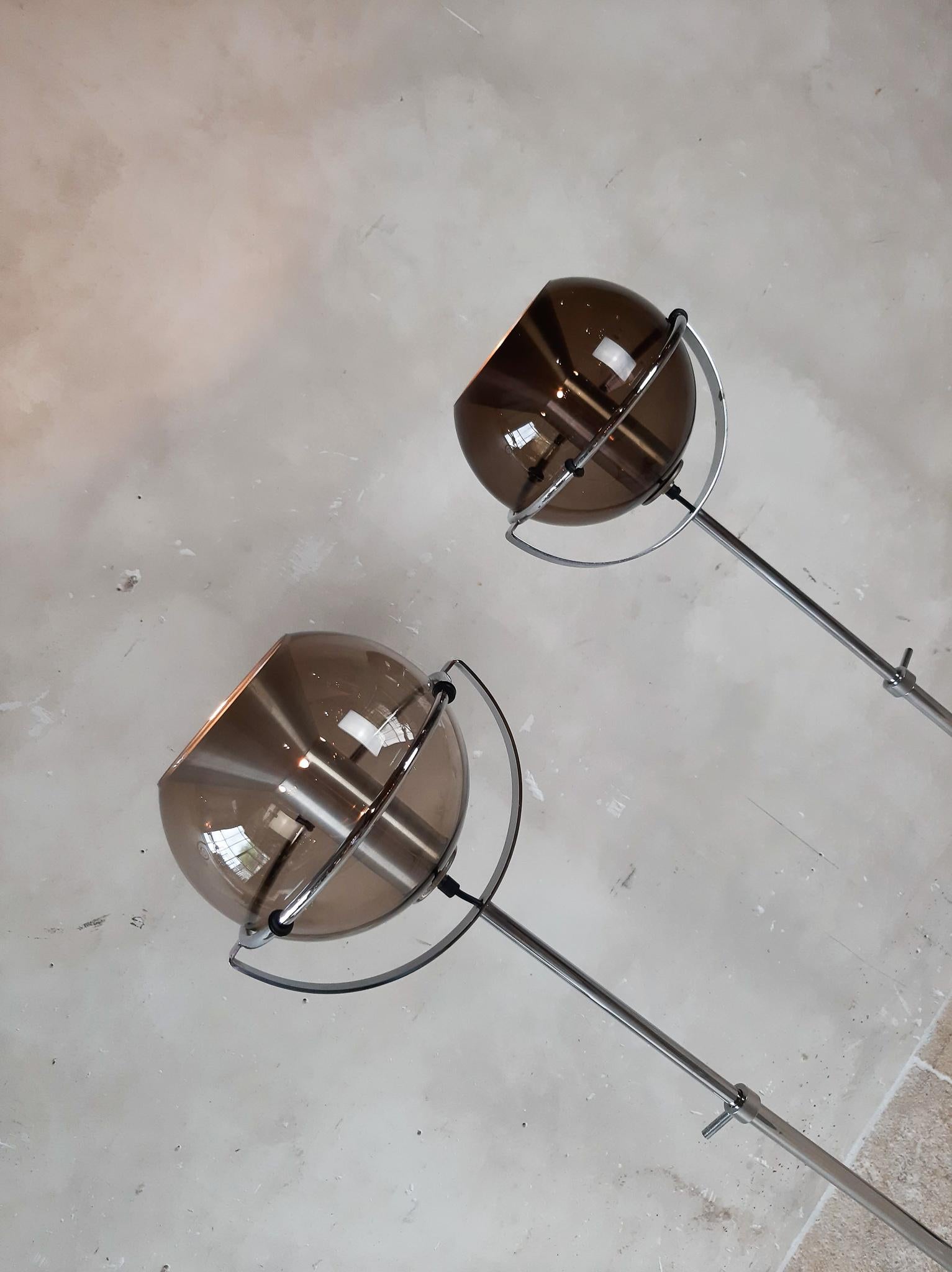 Set of Two 1960s Globe Floor Lamps by Frank Ligtelijn for RAAK Amsterdam 7