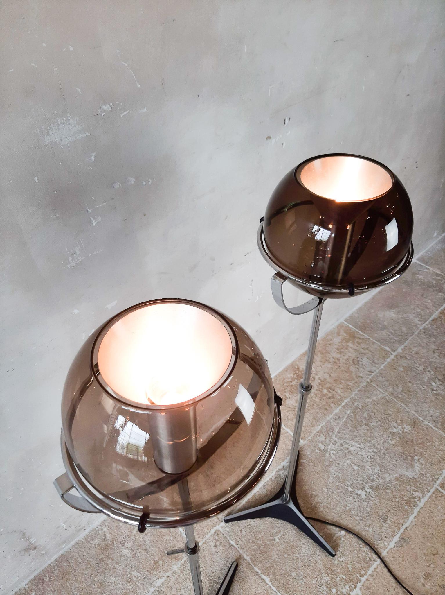 Set of Two 1960s Globe Floor Lamps by Frank Ligtelijn for RAAK Amsterdam 10