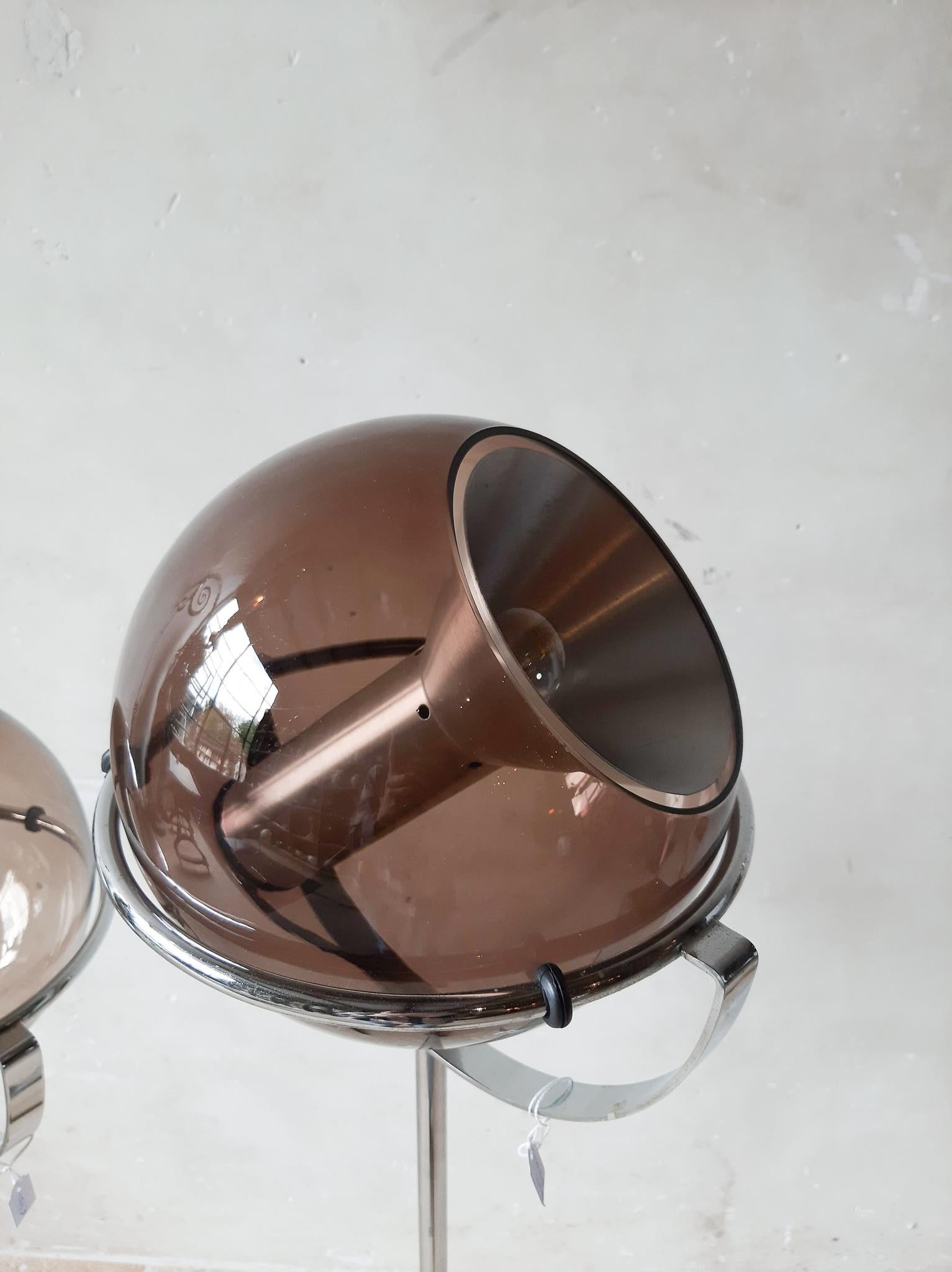 Mid-Century Modern Set of Two 1960s Globe Floor Lamps by Frank Ligtelijn for RAAK Amsterdam