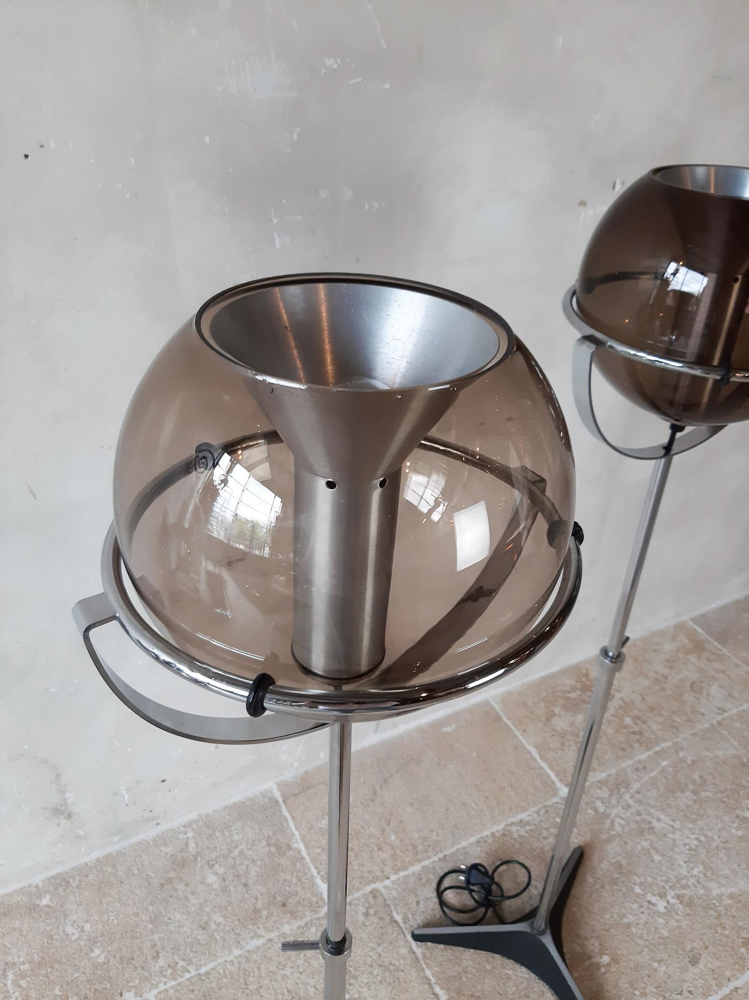 Set of Two 1960s Globe Floor Lamps by Frank Ligtelijn for RAAK Amsterdam 2