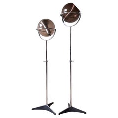 Set of Two 1960s Globe Floor Lamps by Frank Ligtelijn for RAAK Amsterdam