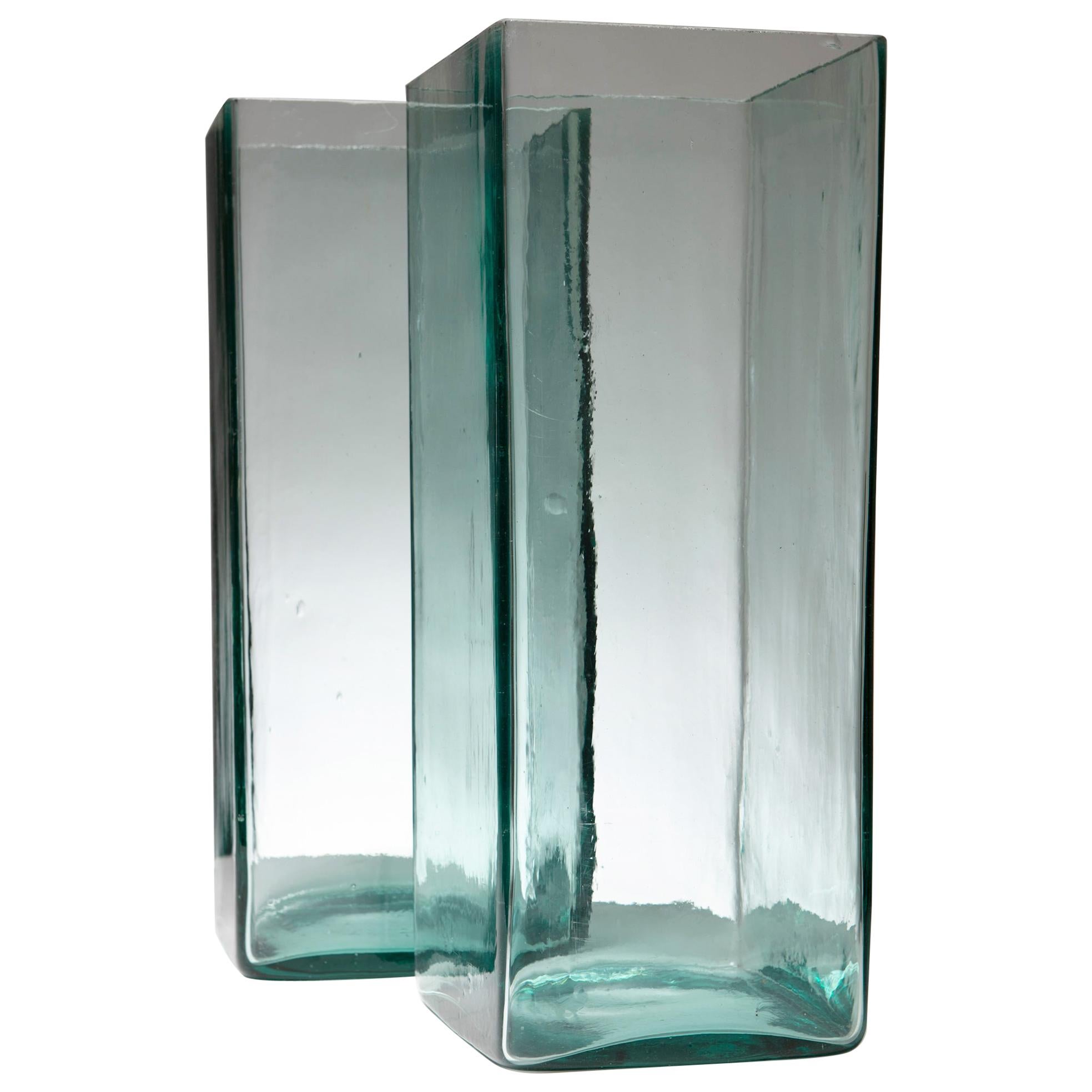 Set of Two Large Murano Glass Vases, Italy, 1960s