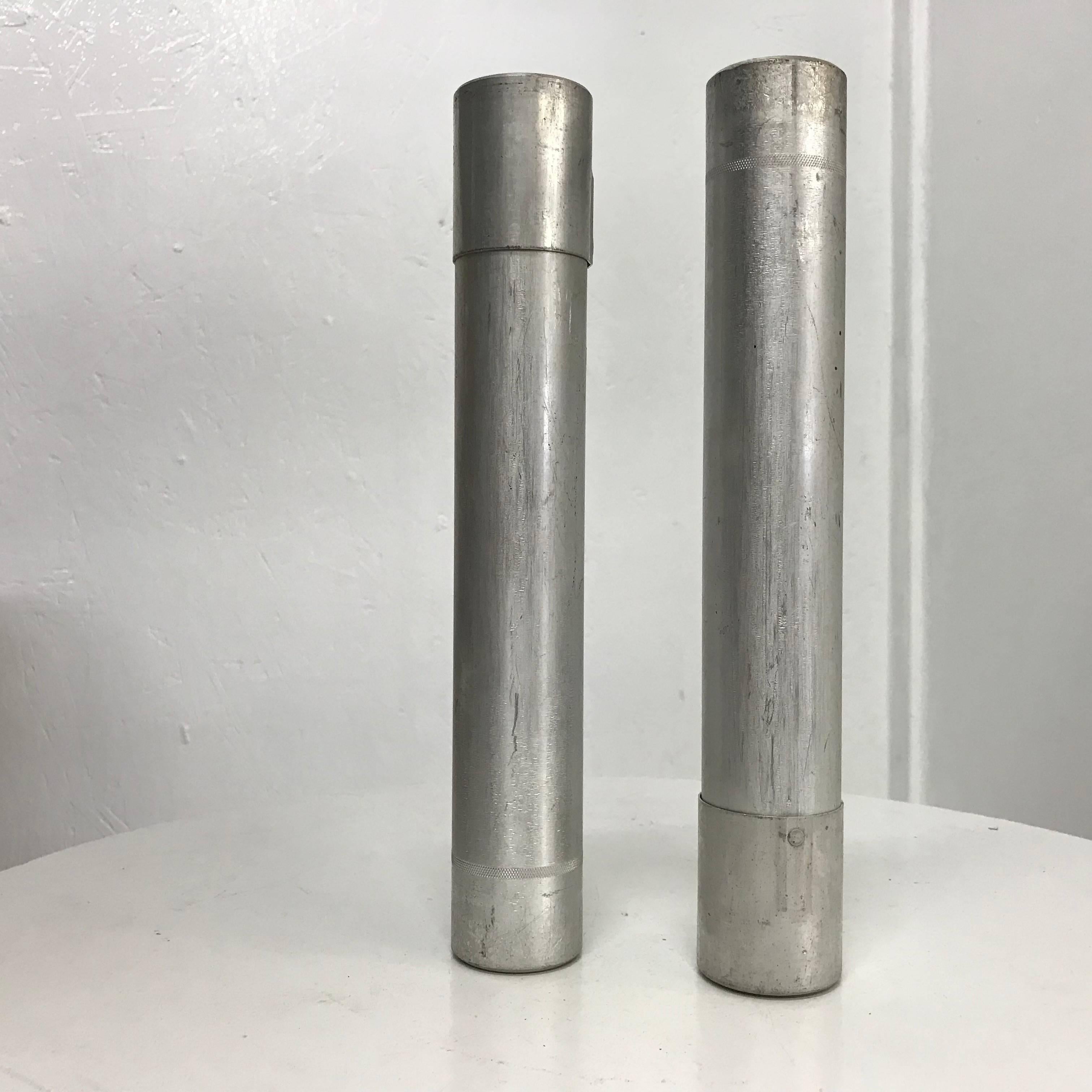 American Set of Two 1970s Aluminum Tubes