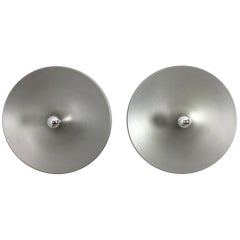 Set of Two 1970s Charlotte Perriand Style Disc Wall Light by Staff, Germany