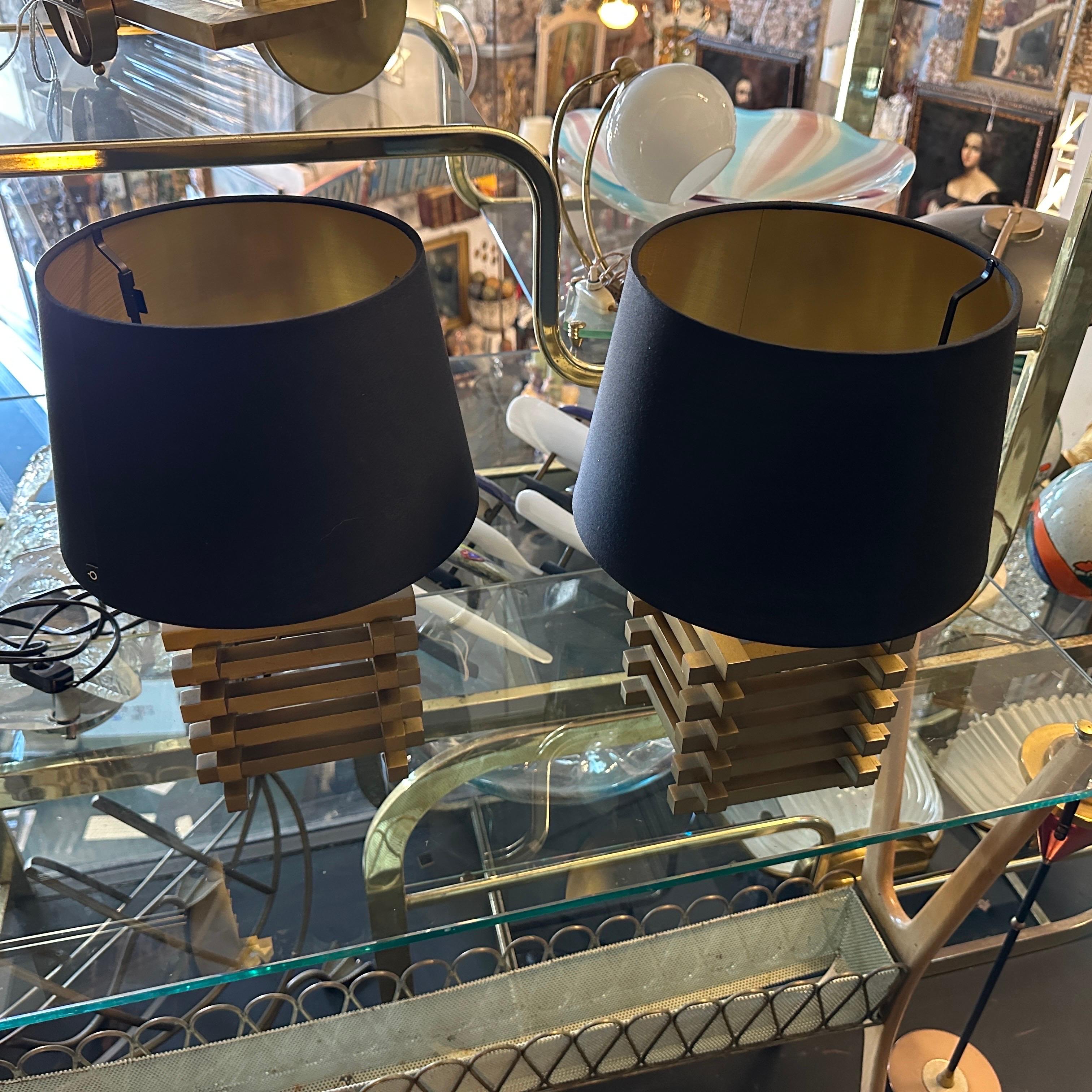 Ensemble de deux lampes de table en laiton de style mi-siècle moderne, Romeo Rega, années 1970 Bon état - En vente à Aci Castello, IT