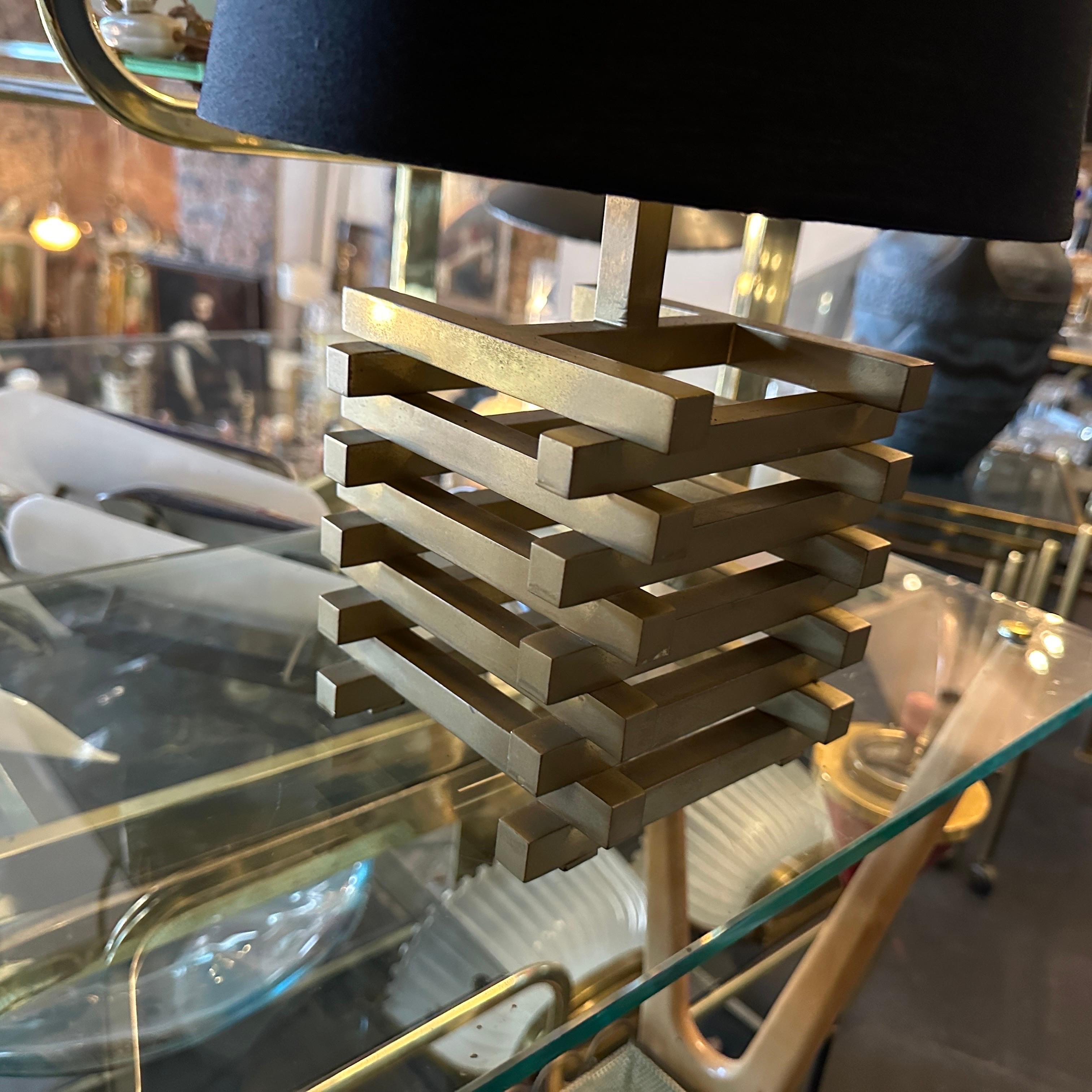 Ensemble de deux lampes de table en laiton de style mi-siècle moderne, Romeo Rega, années 1970 en vente 1