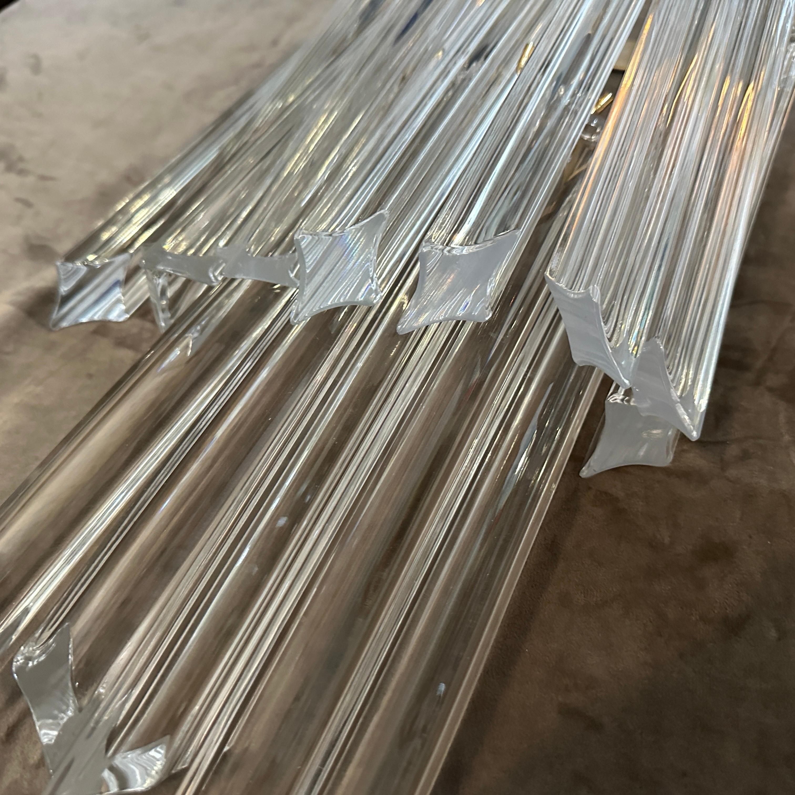Ensemble de deux appliques murales en verre de Murano transparent, style Venini, datant des années 1970 et de style moderne du milieu du siècle dernier en vente 6