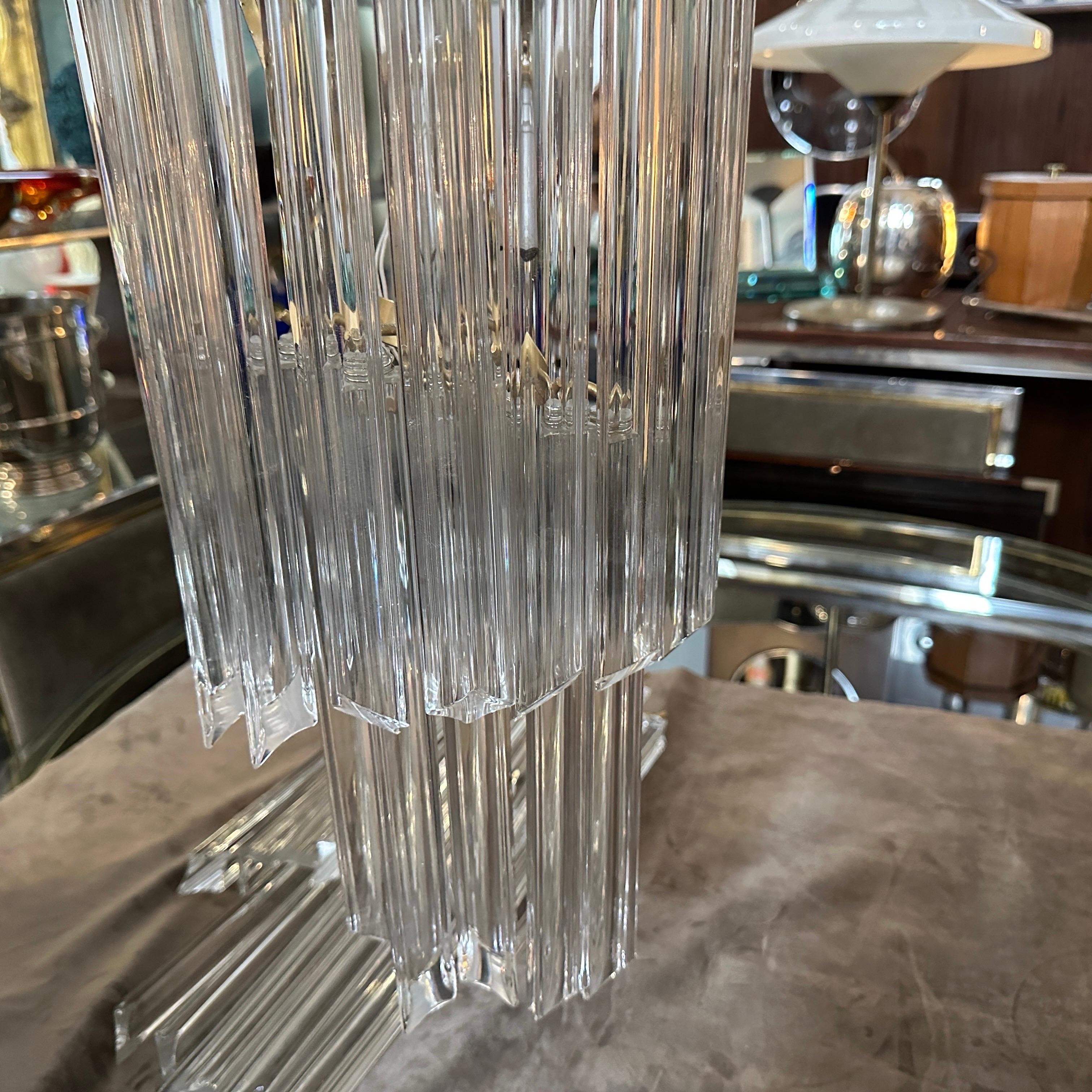 Ensemble de deux appliques murales en verre de Murano transparent, style Venini, datant des années 1970 et de style moderne du milieu du siècle dernier en vente 7