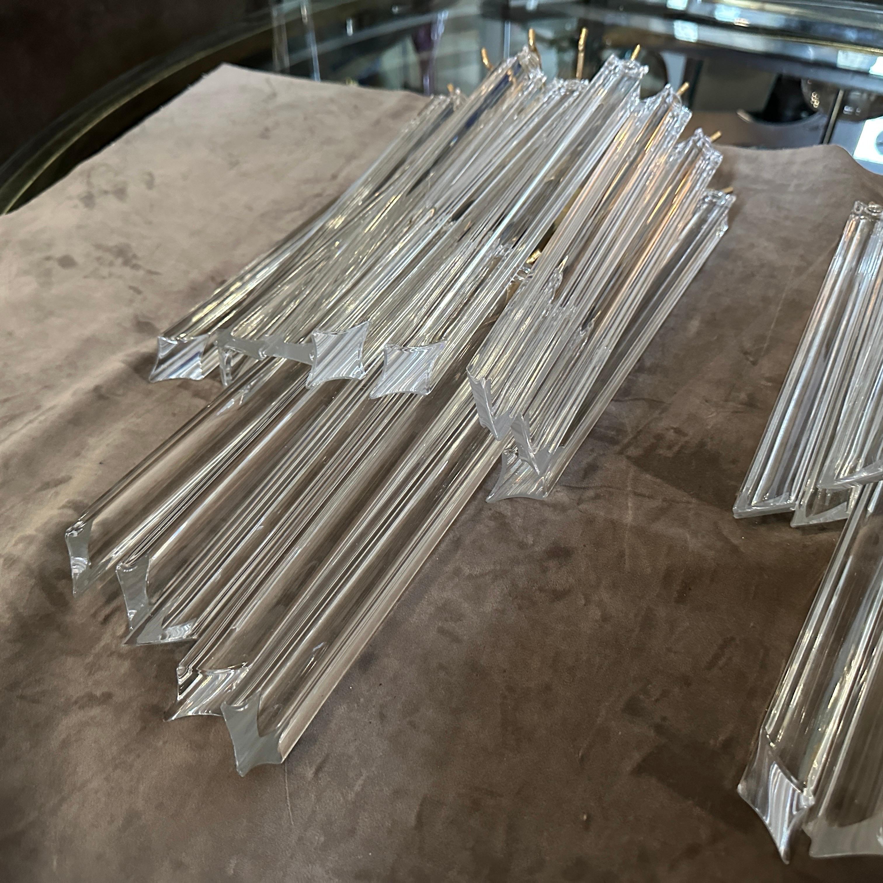 Ensemble de deux appliques murales en verre de Murano transparent, style Venini, datant des années 1970 et de style moderne du milieu du siècle dernier en vente 8