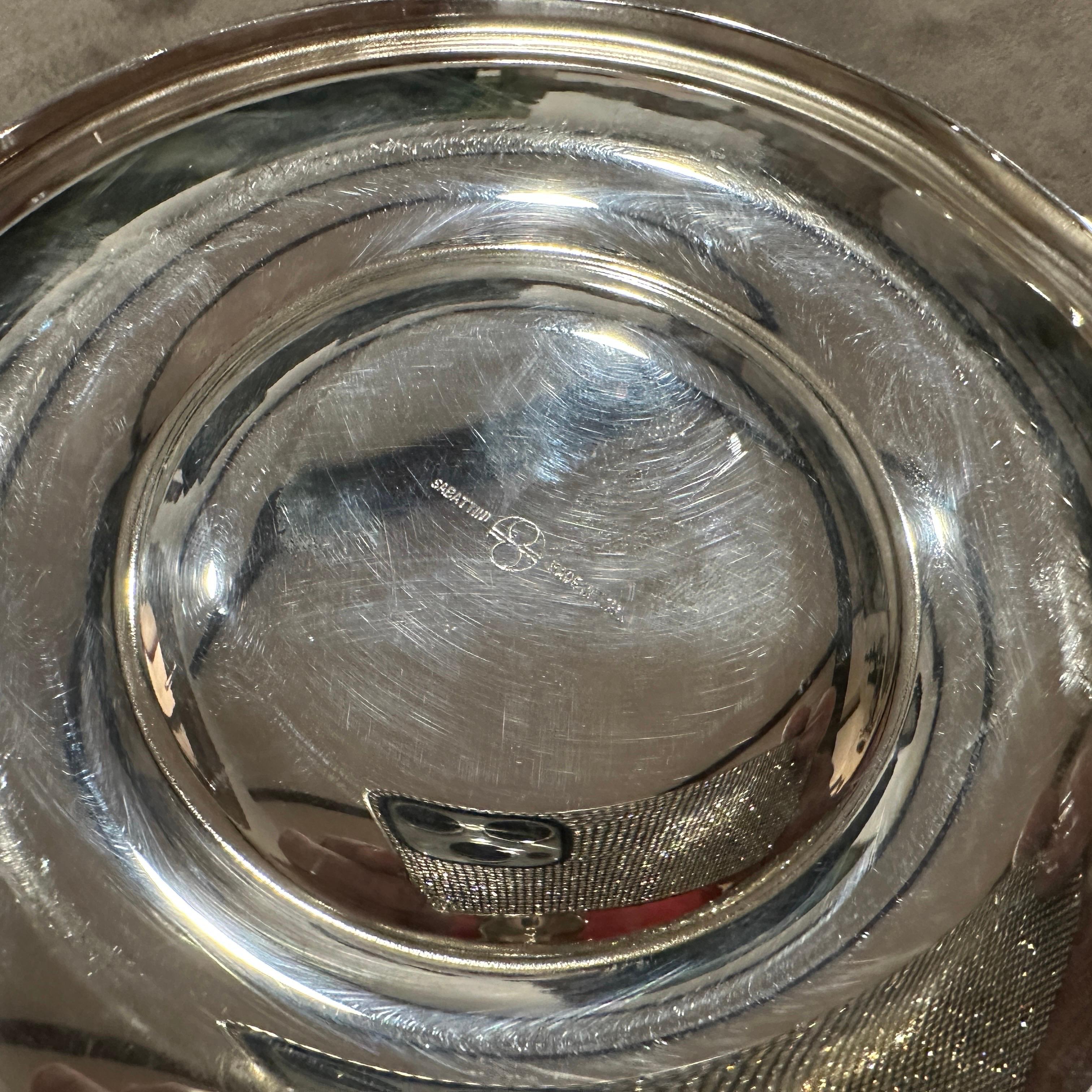 Set of Two 1980s Modern Minimalist Silver plated Cups by Lino Sabattini For Sale 9